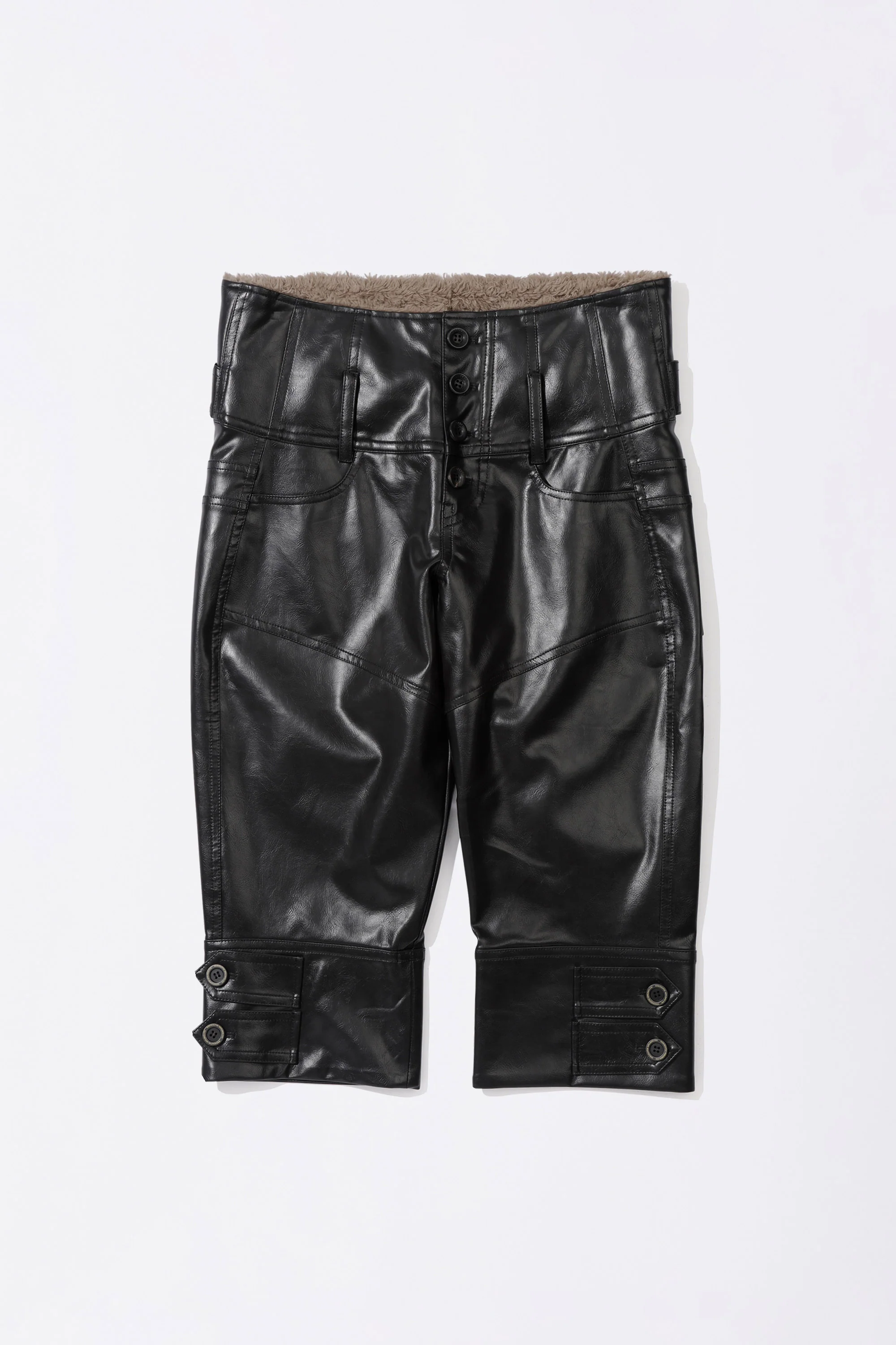 Capri Faux Leather Pants Black - Image 6