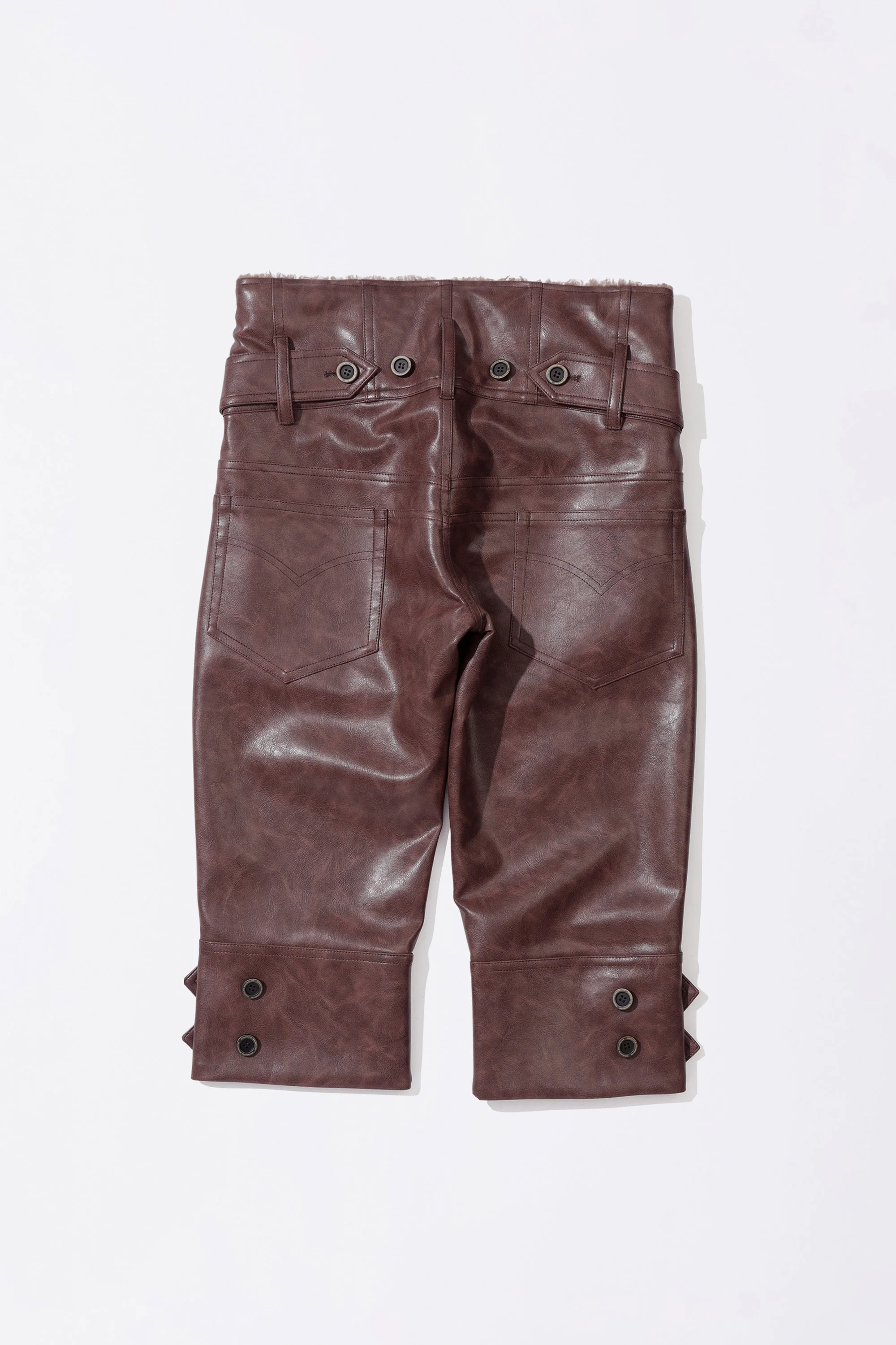 Capri Faux Leather Pants Burgundy - Image 7