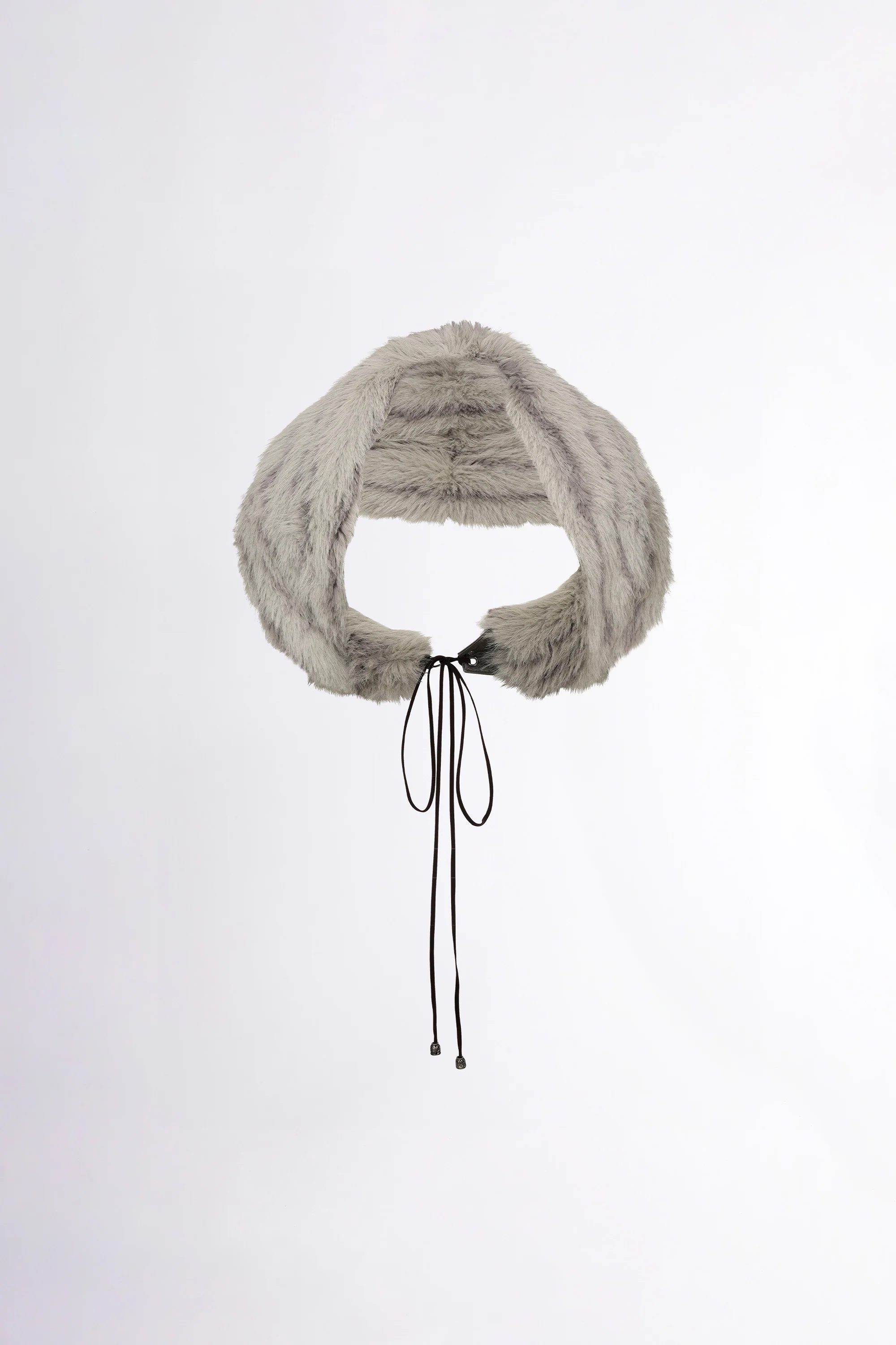 Faux Fur Shawl Gray - Image 5
