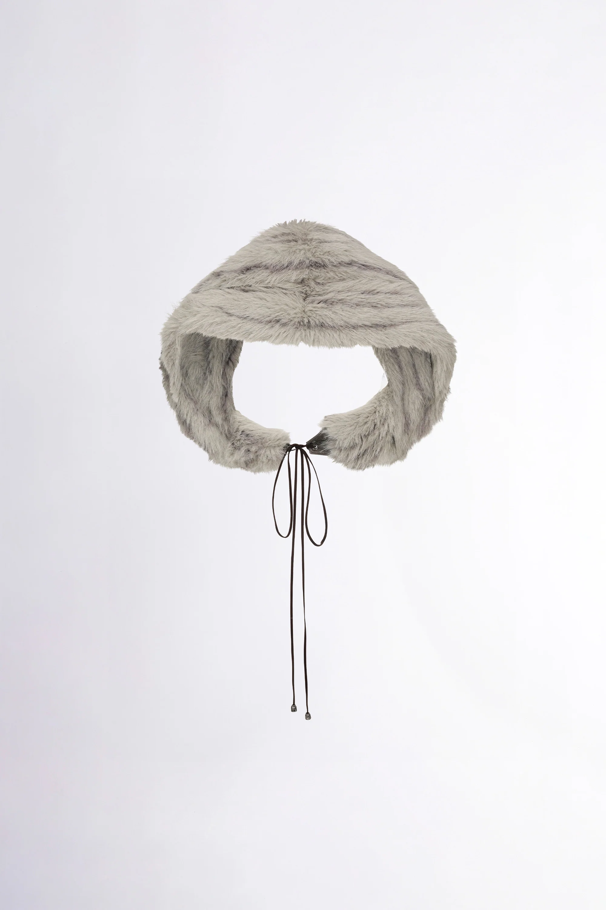Faux Fur Shawl Gray - Image 6