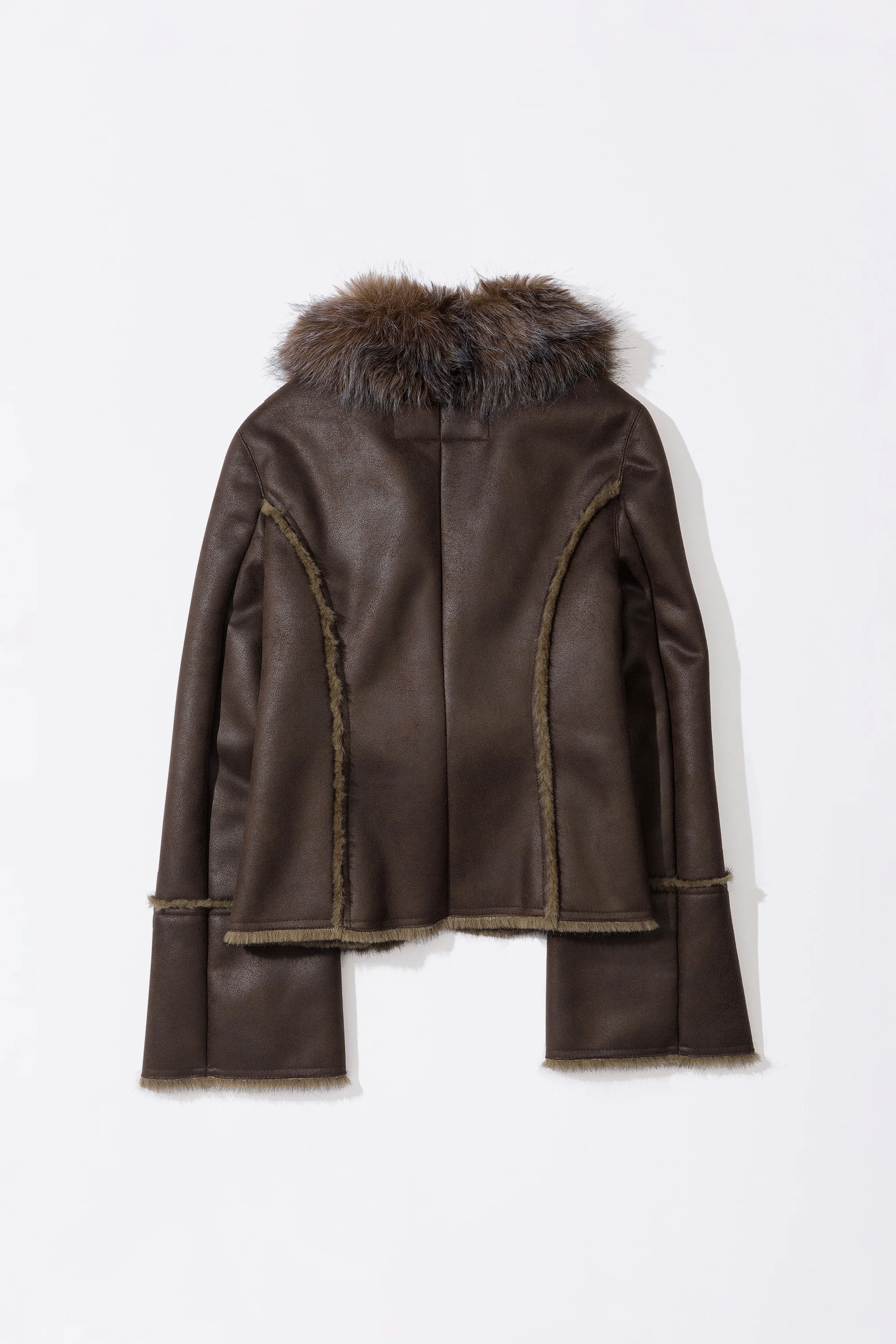 Faux Mouton Toggle Coat Brown - Image 7