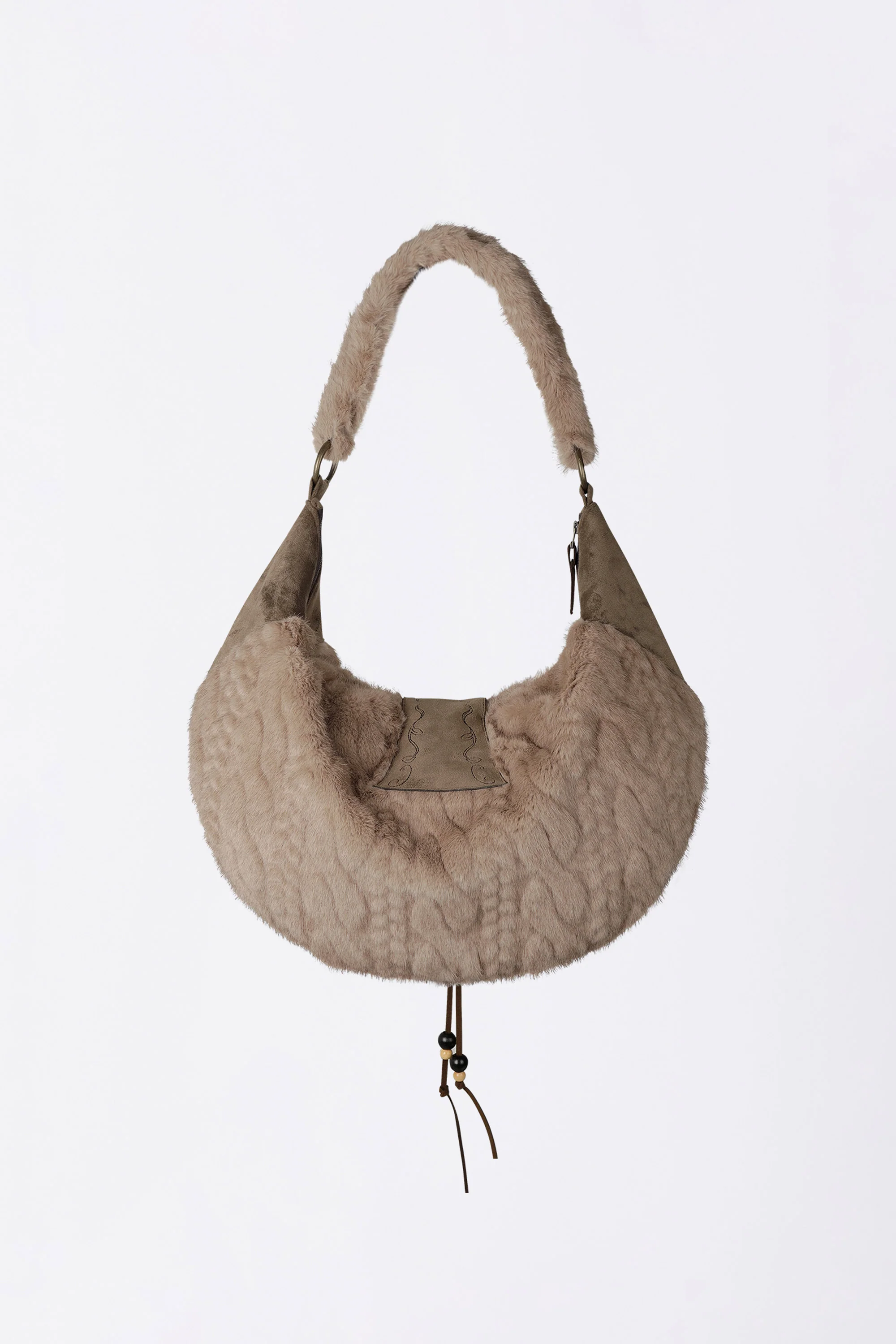 Horseshoe Fur Bag Brown - Image 6