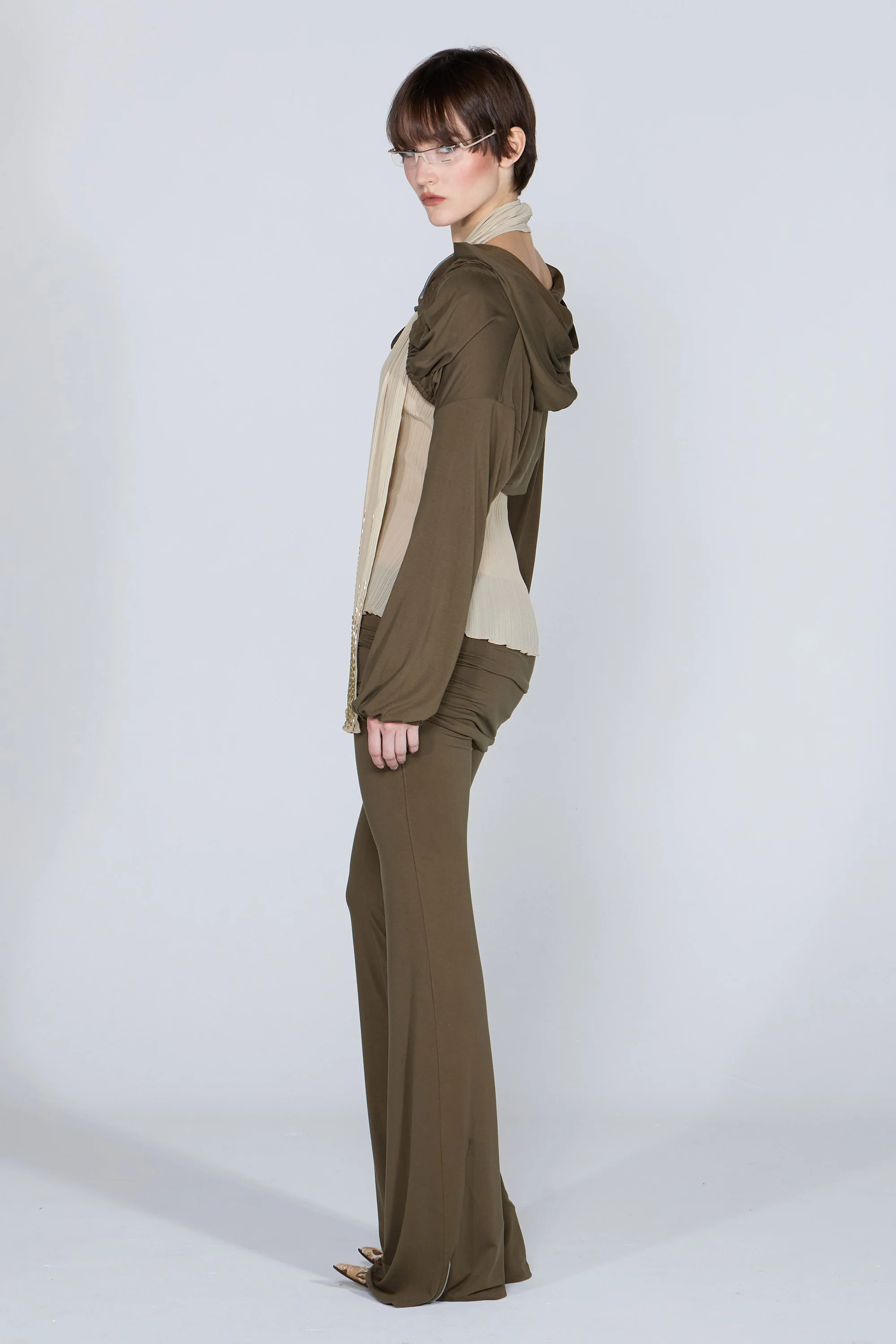 Jersey Priest Hoodie Bolero Khaki - Image 4