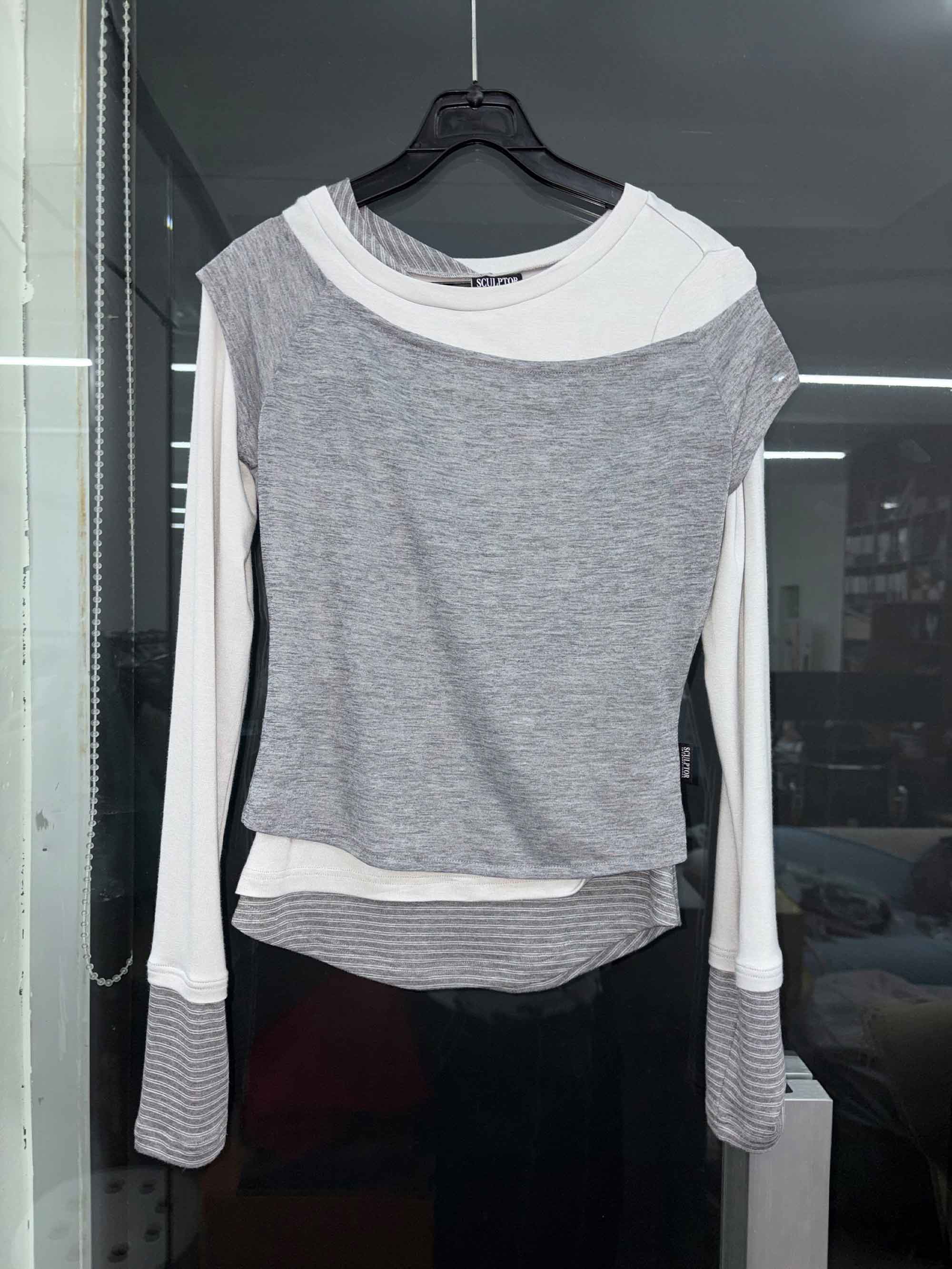 Lazy Layered Tee Melange Gray - Image 5