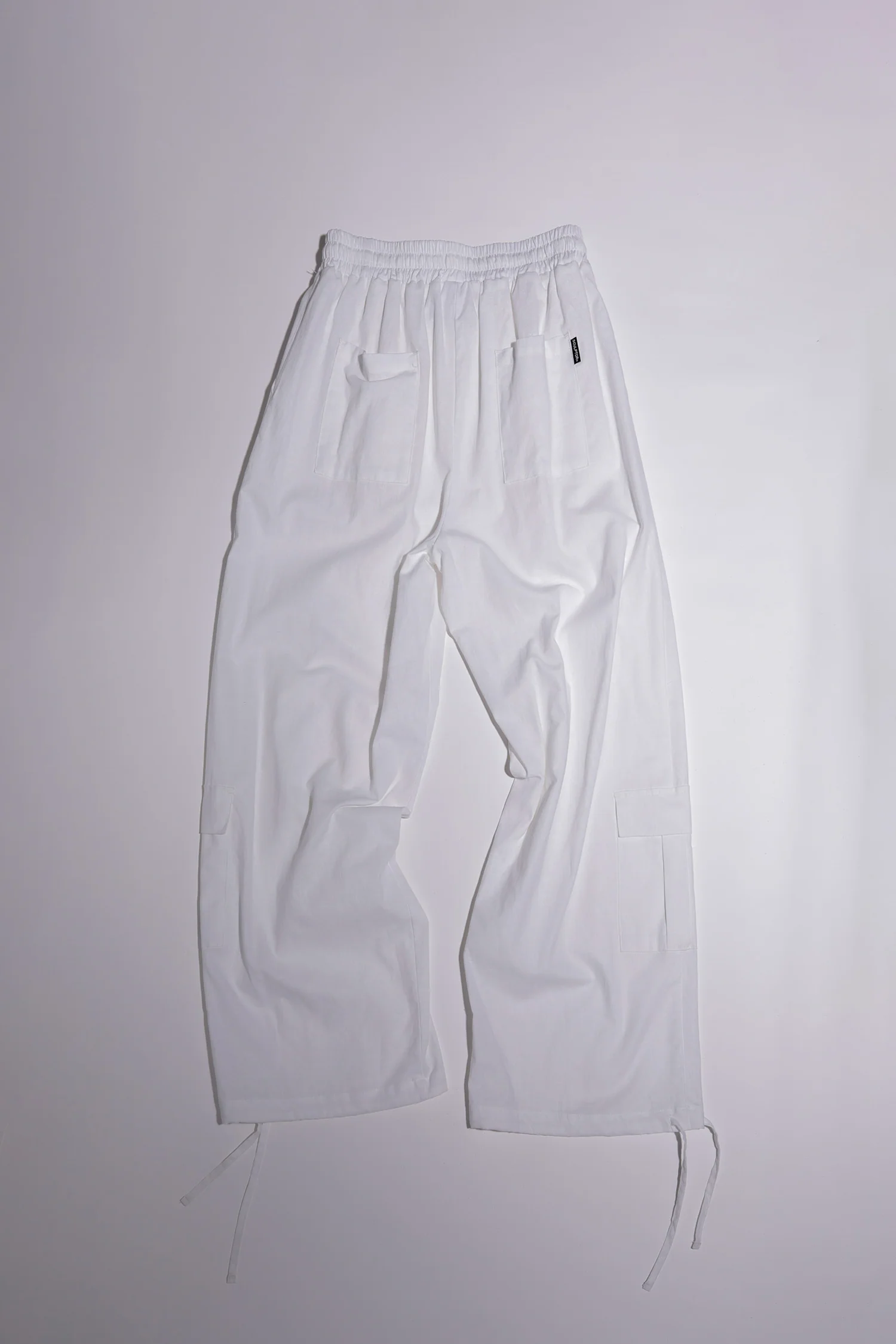 Linen Cargo Jogger Pants White - Image 4