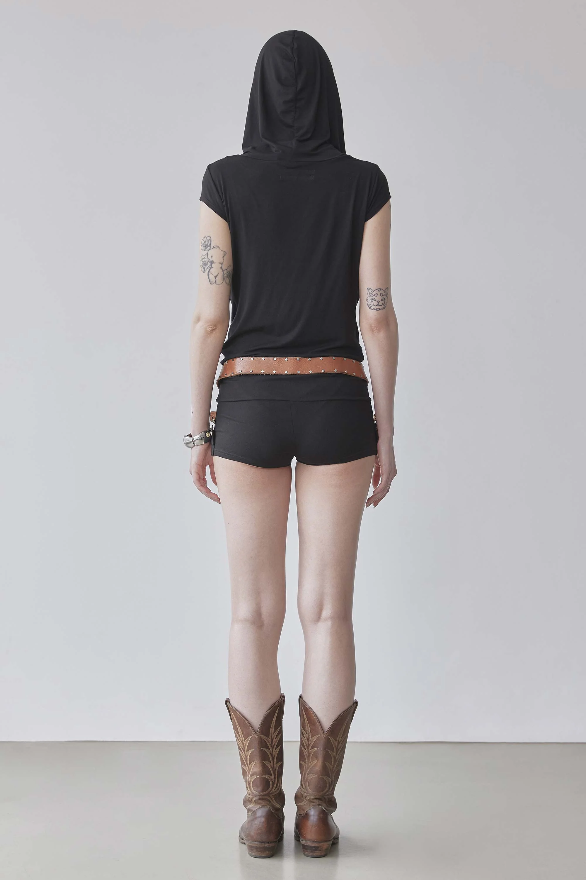 Marine Draped Romper Black - Image 3