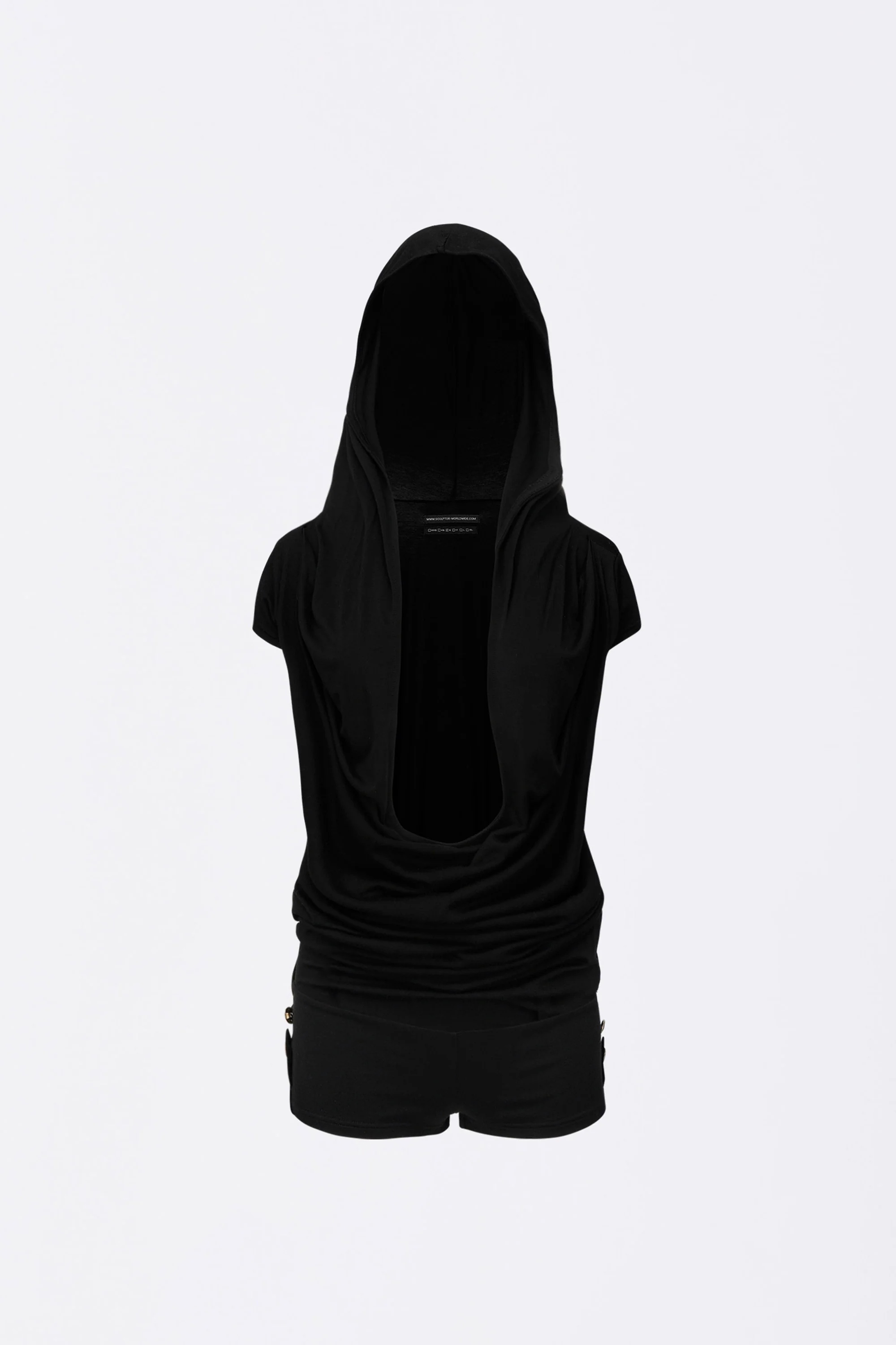Marine Draped Romper Black - Image 5