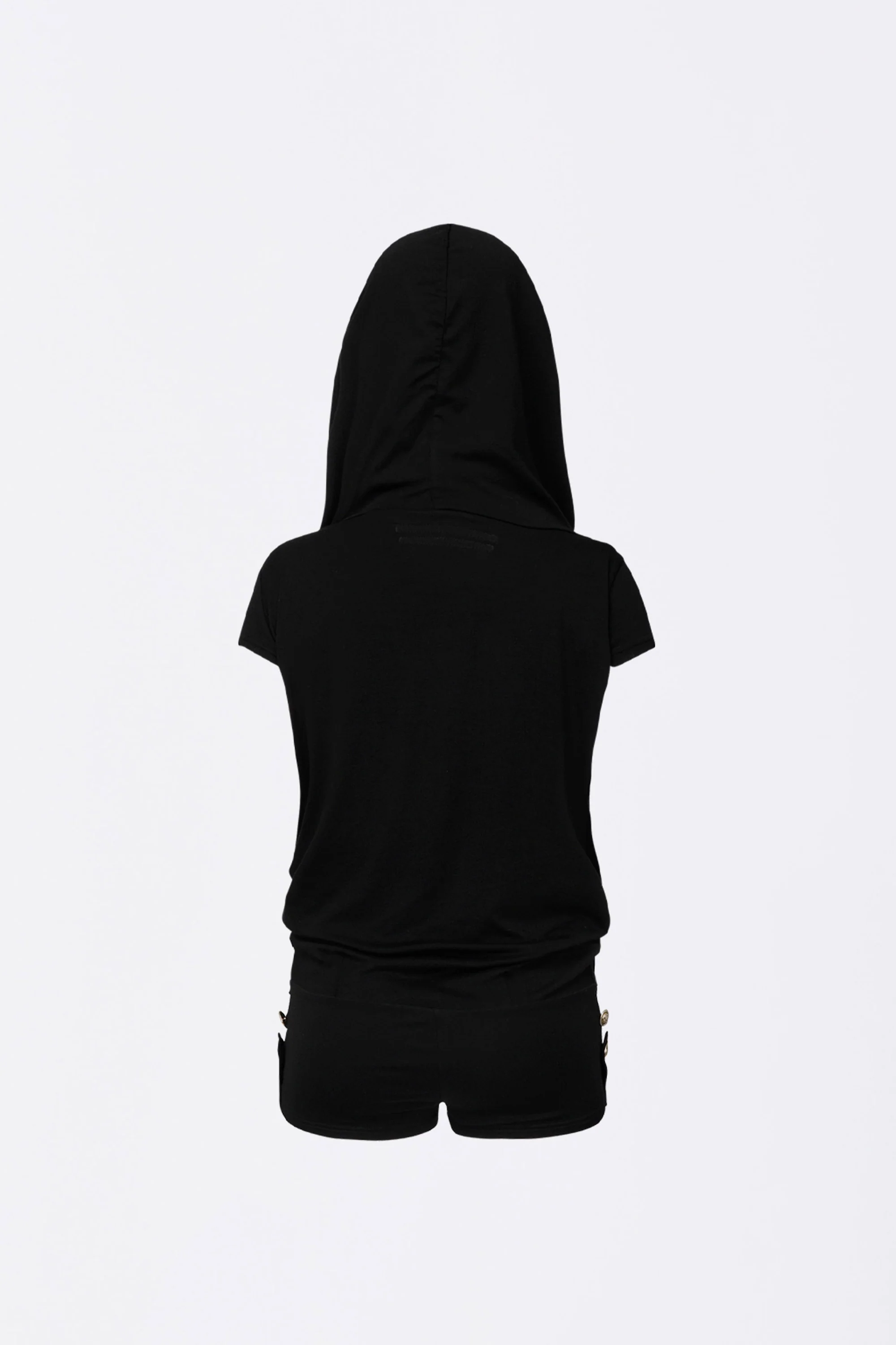 Marine Draped Romper Black - Image 6