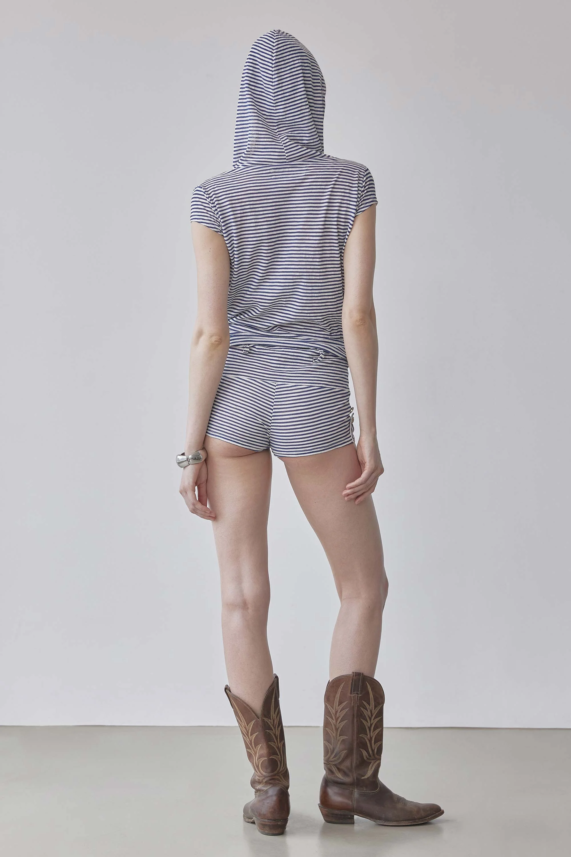 Marine Draped Romper Navy - Image 3