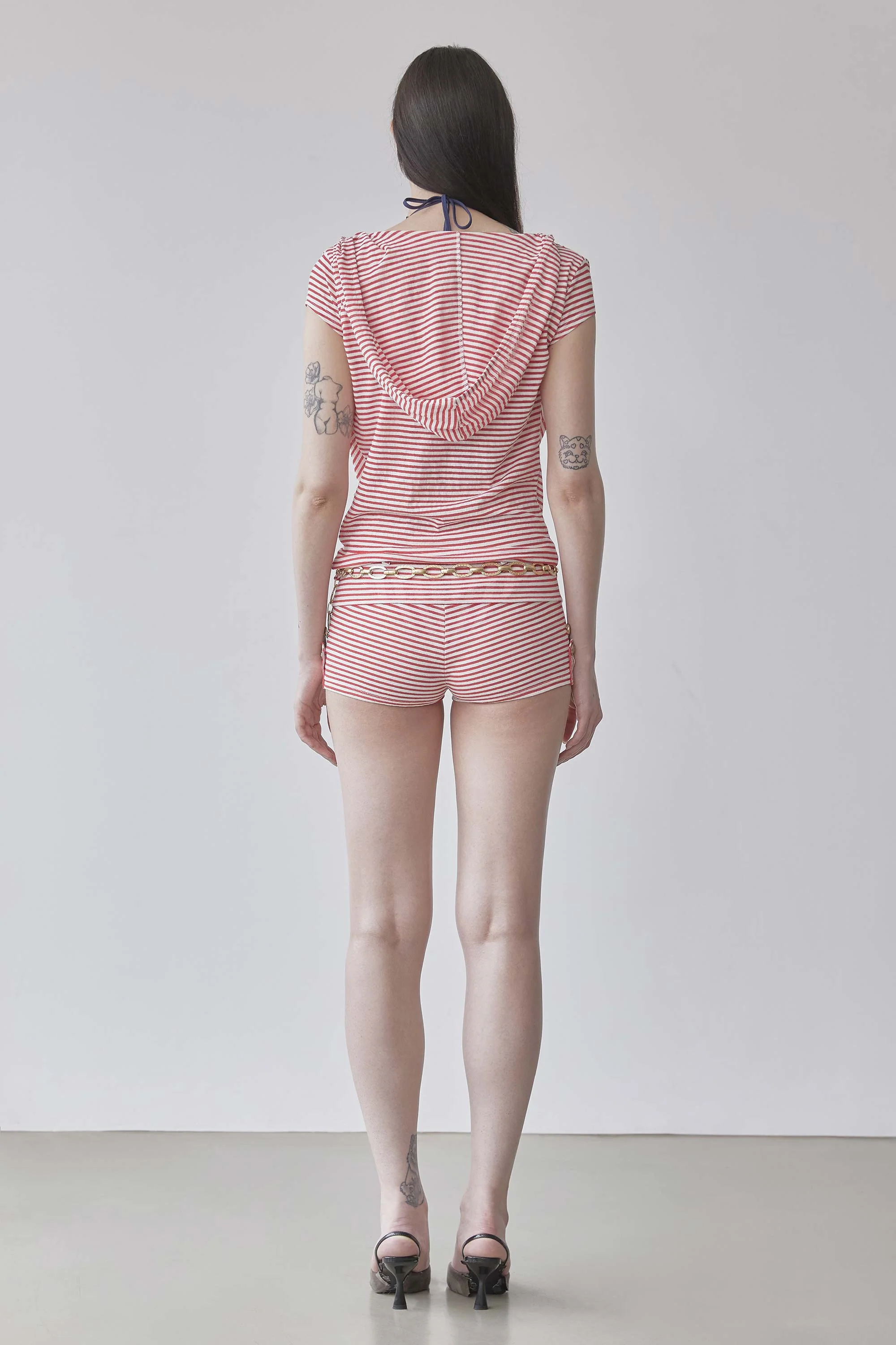 Marine Draped Romper Red - Image 3