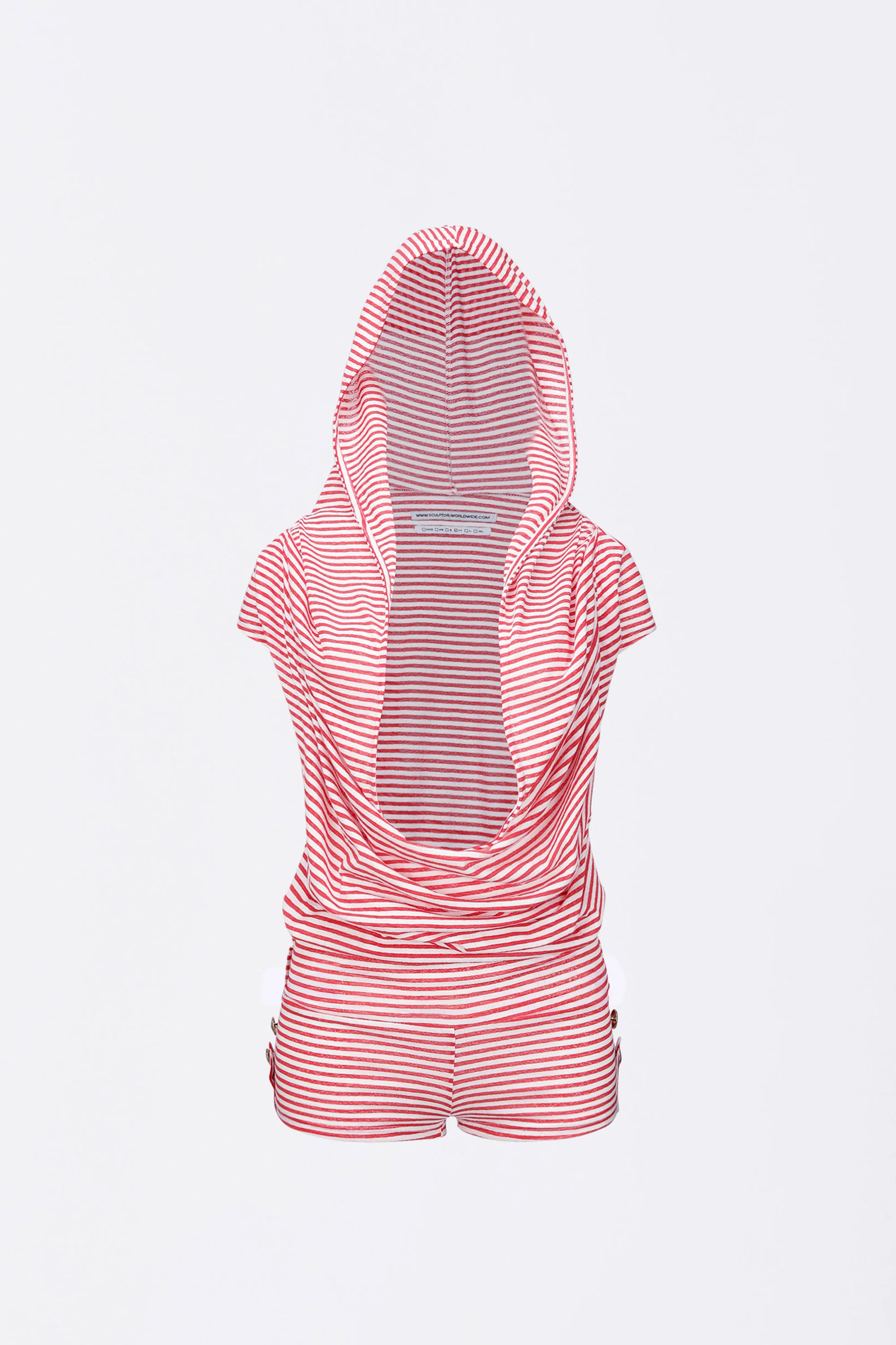 Marine Draped Romper Red - Image 5