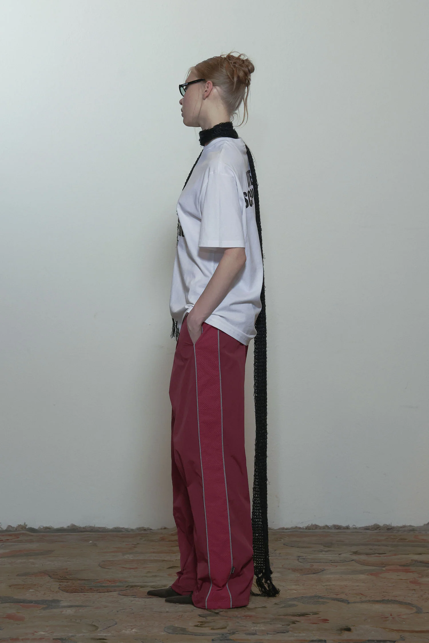 Mesh Nylon Track Pants Berry - Image 3