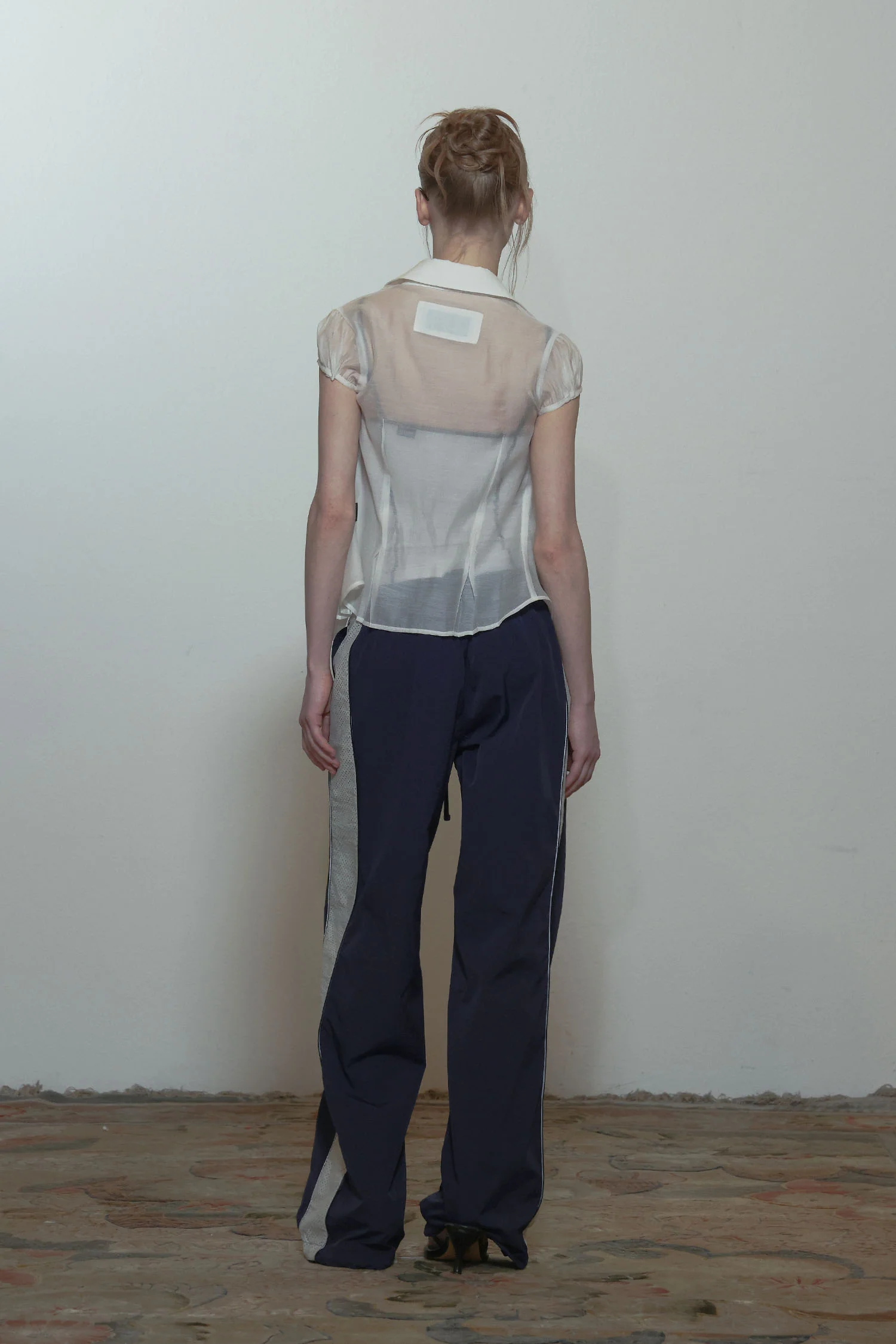 Mesh Nylon Track Pants Navy - Image 4