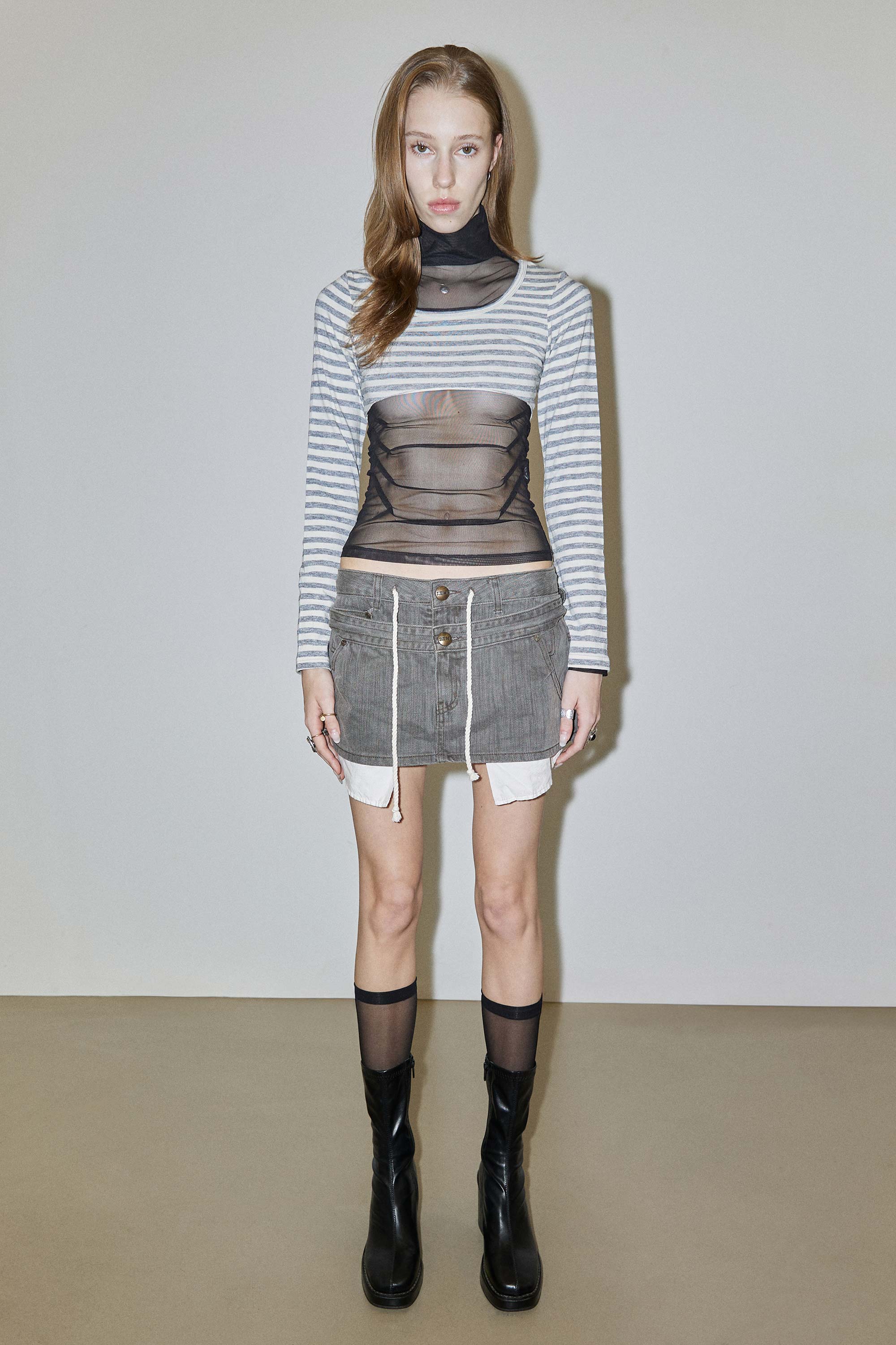 Micro Underboob Tee Stripe - Image 3