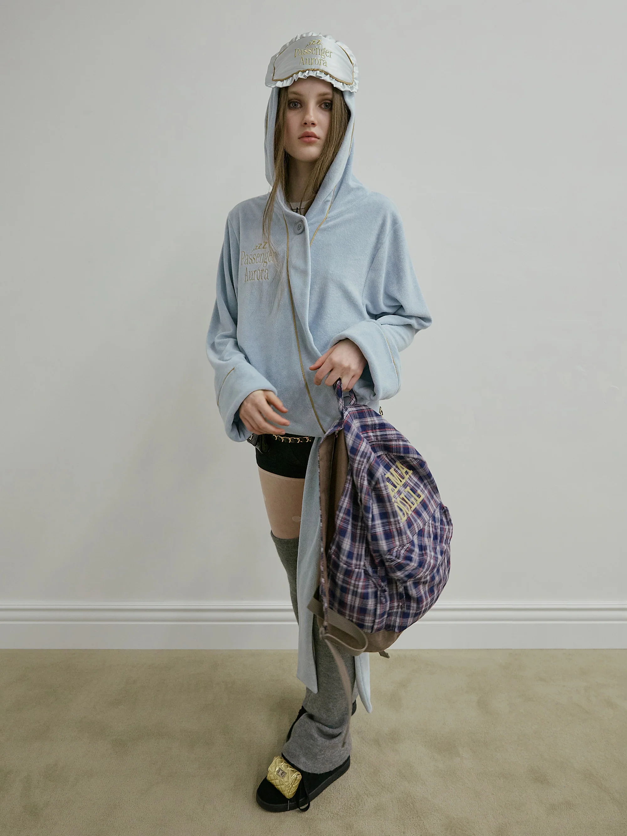 Plaid Backpack Navy Check - Image 3