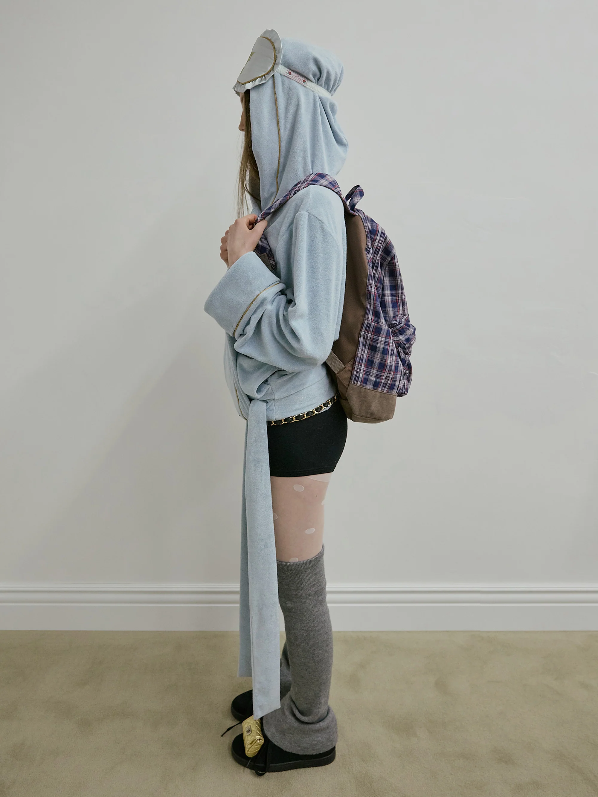 Plaid Backpack Navy Check - Image 4