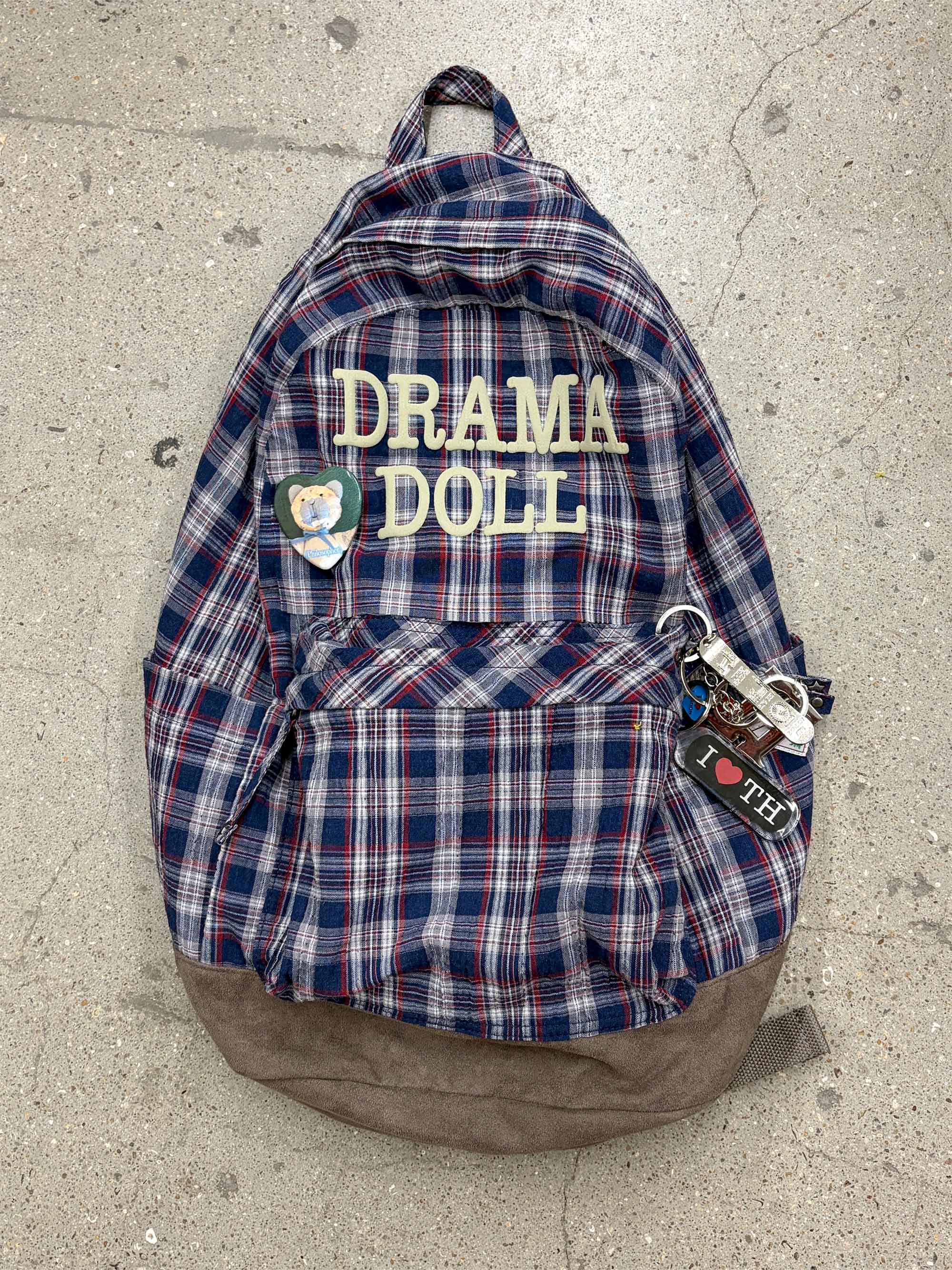 Plaid Backpack Navy Check - Image 5