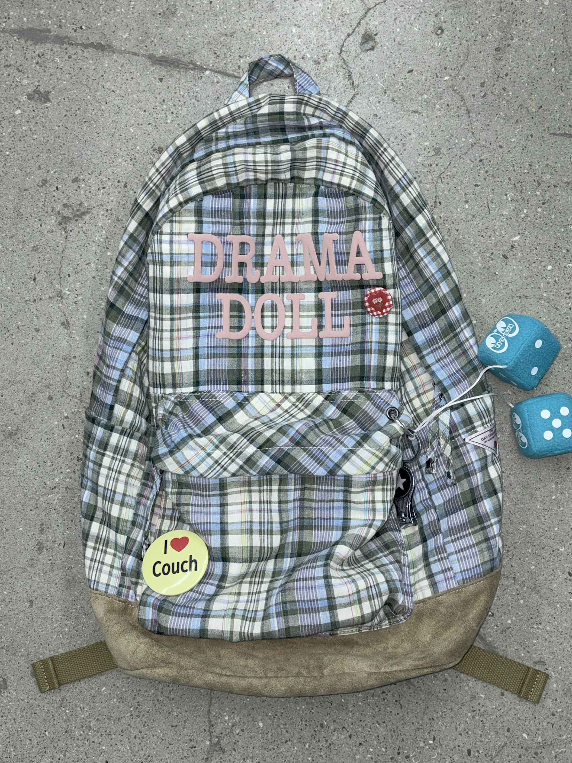 Plaid Backpack Sage Check - Image 4