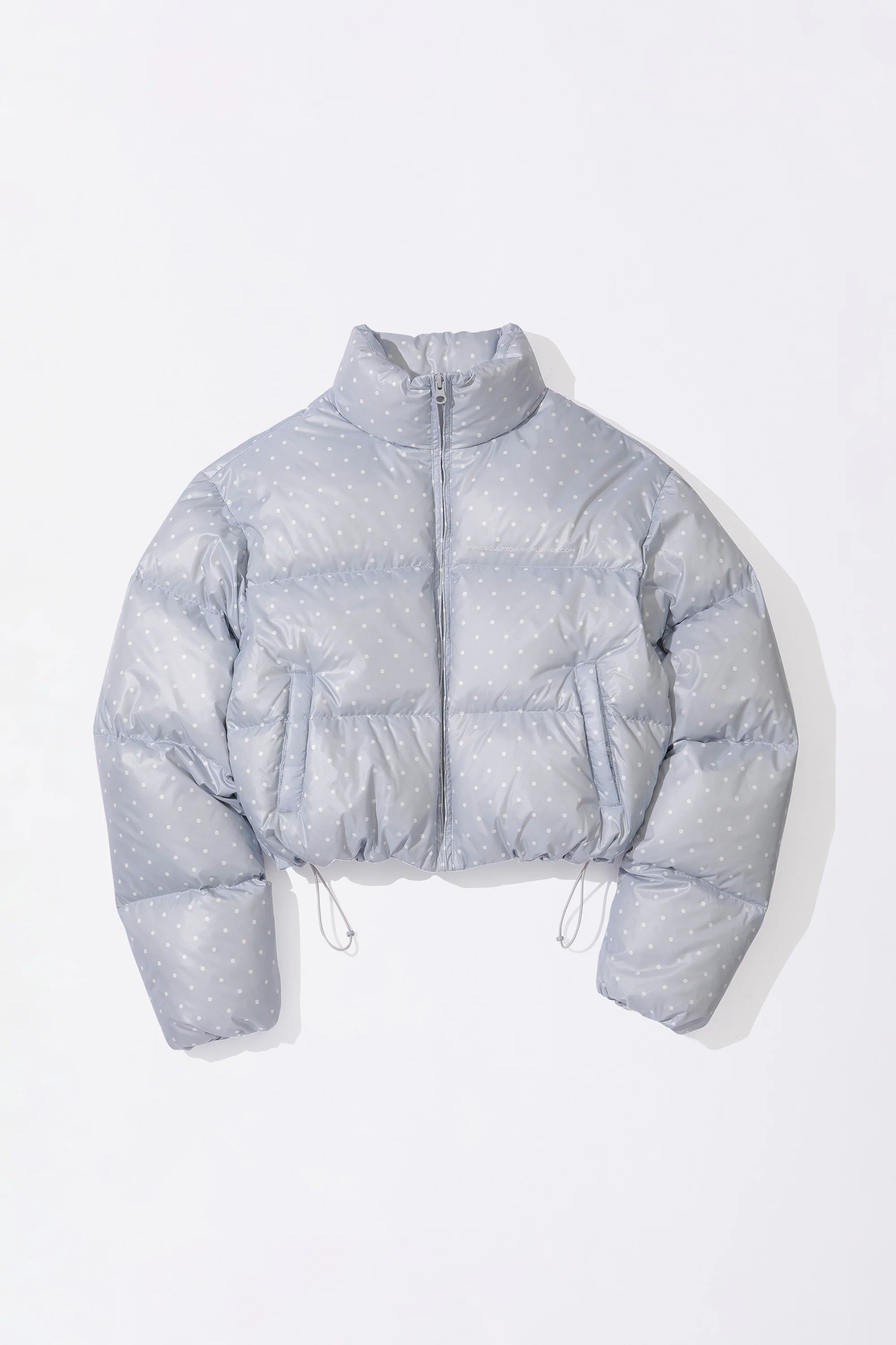 Polka Cropped Puffer Down Baby Blue - Image 6