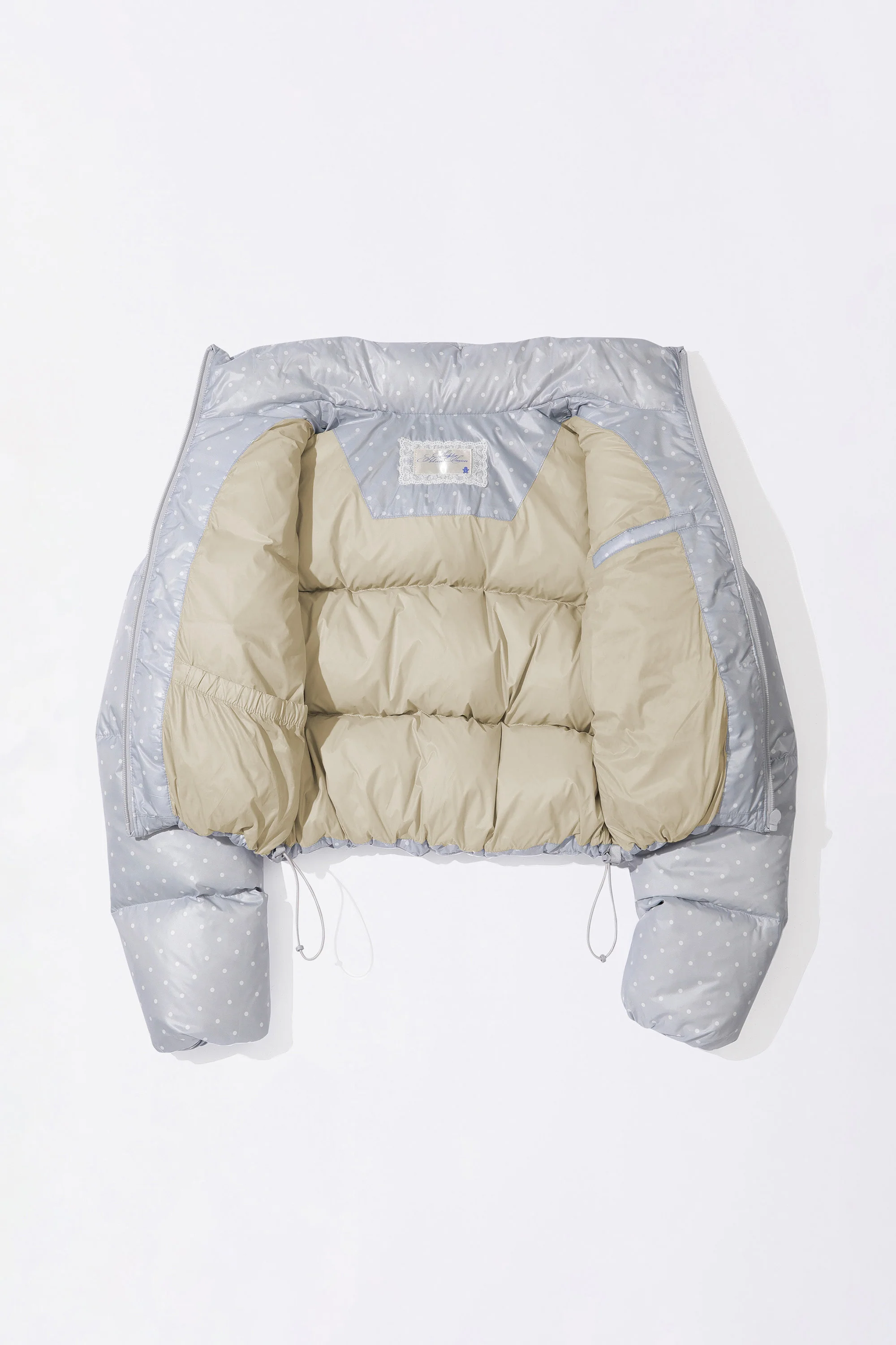 Polka Cropped Puffer Down Baby Blue - Image 8