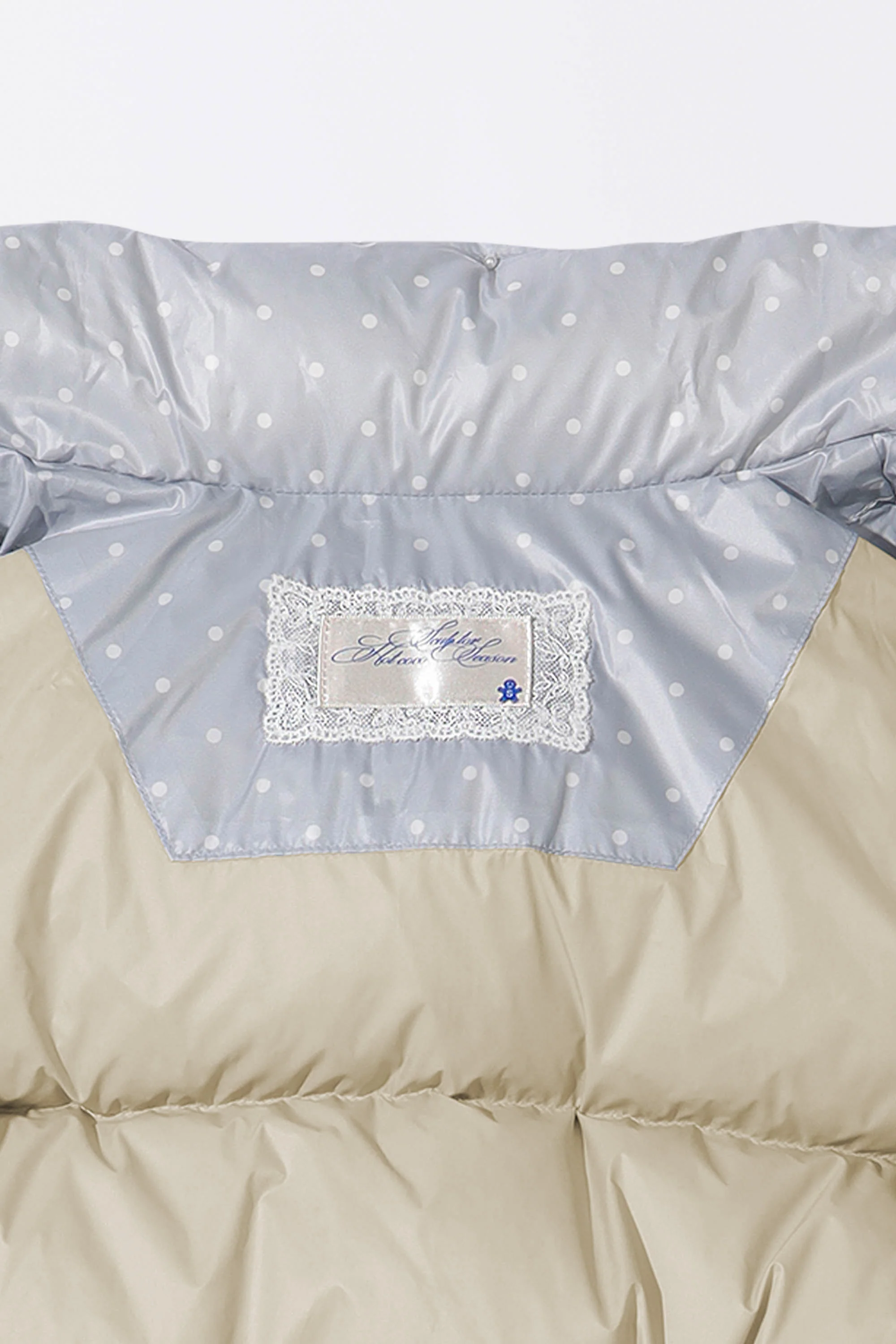 Polka Cropped Puffer Down Baby Blue - Image 9