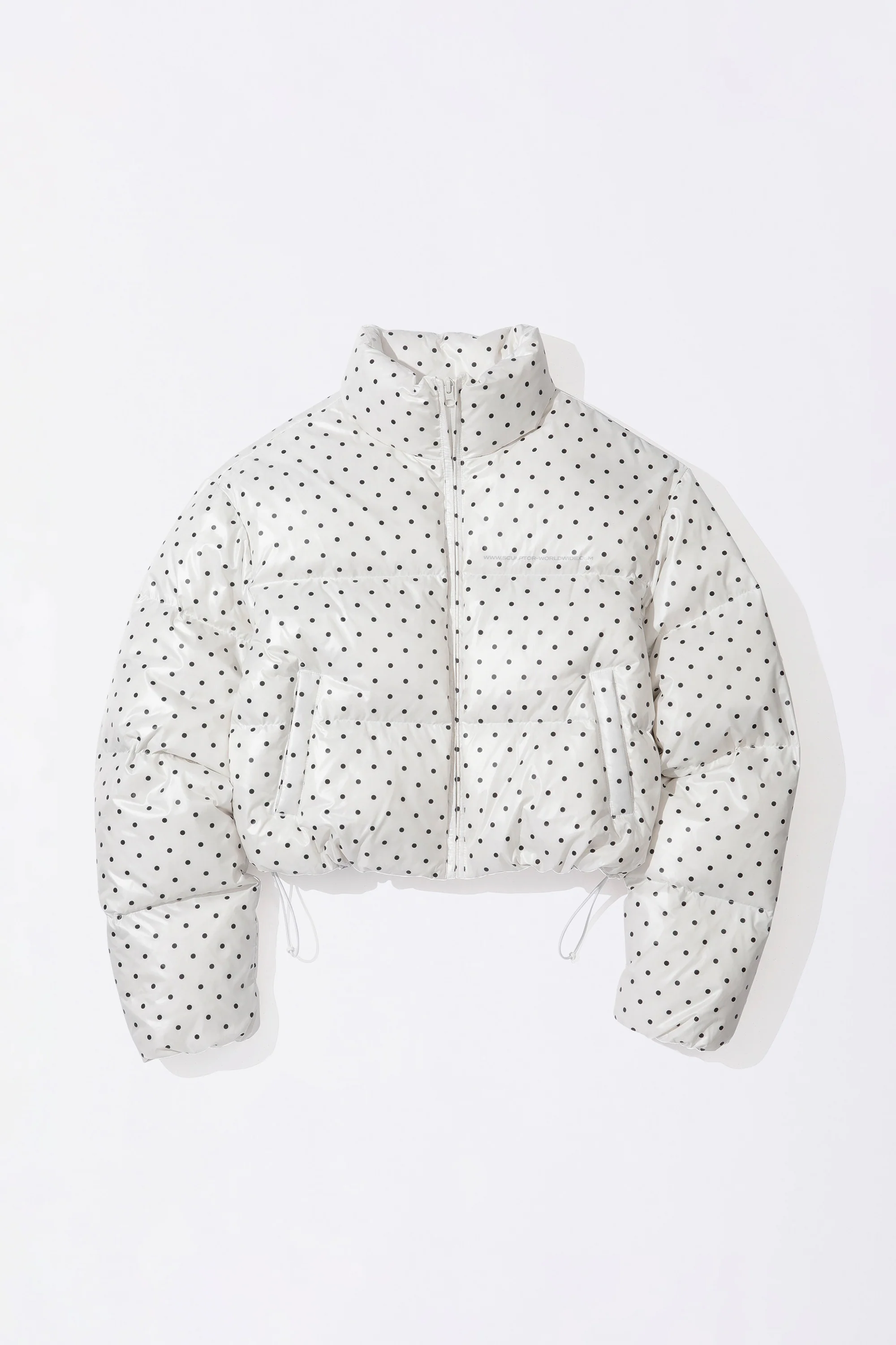 Polka Cropped Puffer Down Ivory - Image 5
