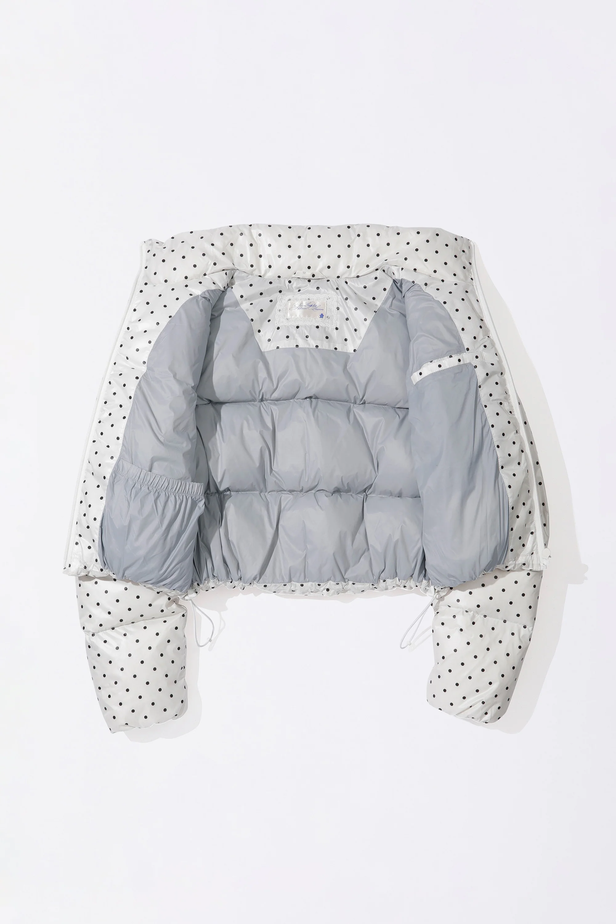 Polka Cropped Puffer Down Ivory - Image 7