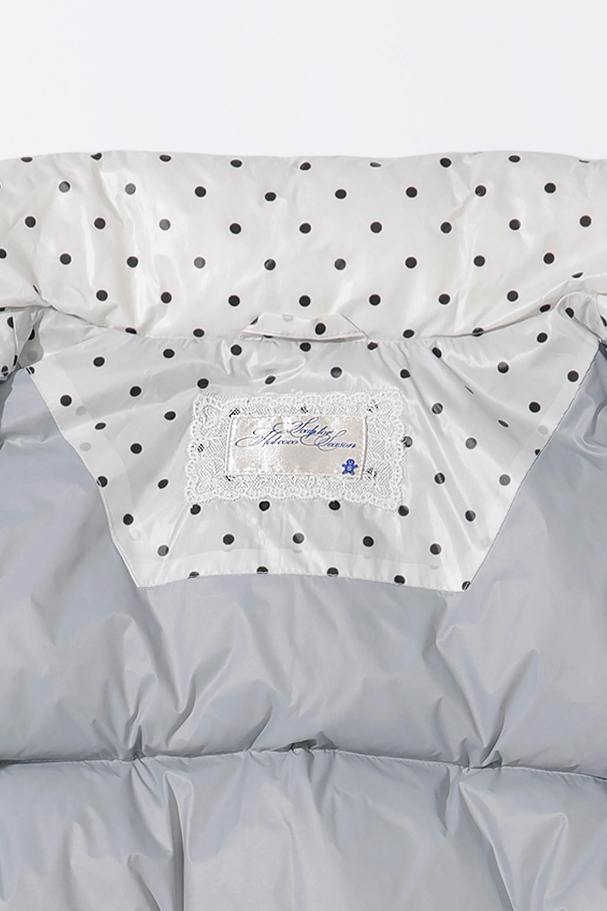 Polka Cropped Puffer Down Ivory - Image 8