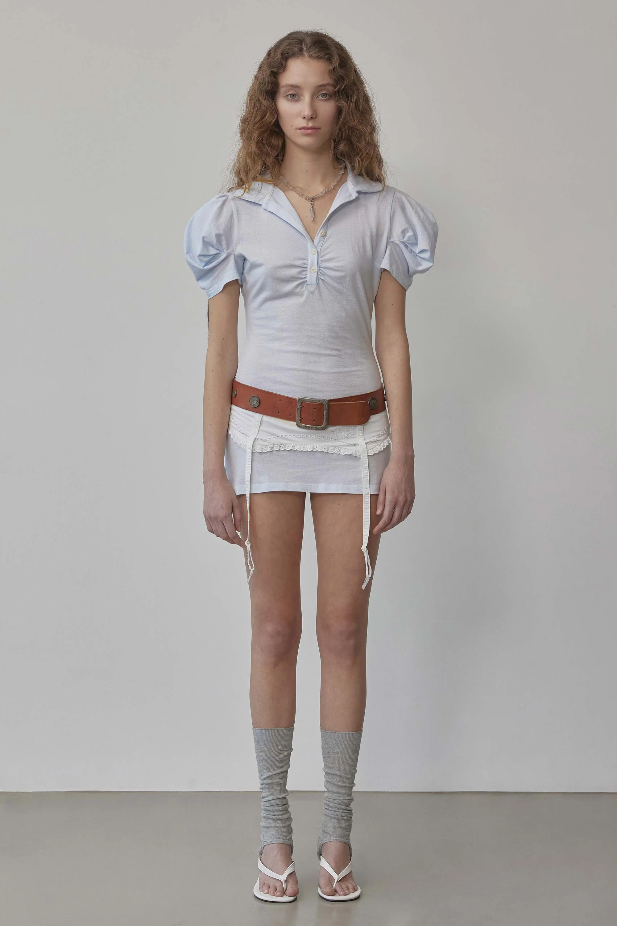Shirring Tennis Dress Baby Blue - Image 3
