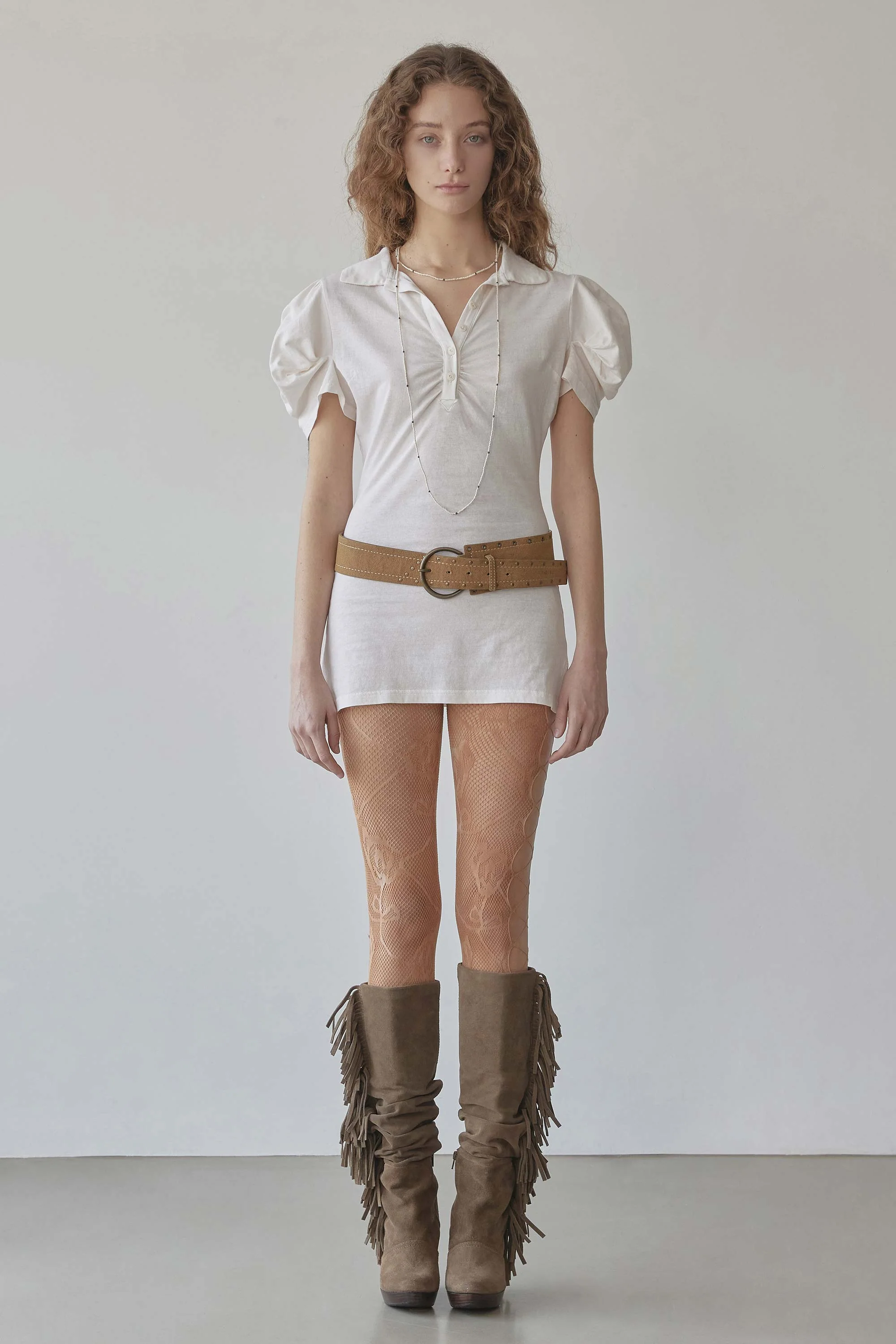 Shirring Tennis Dress Dirty White - Image 3