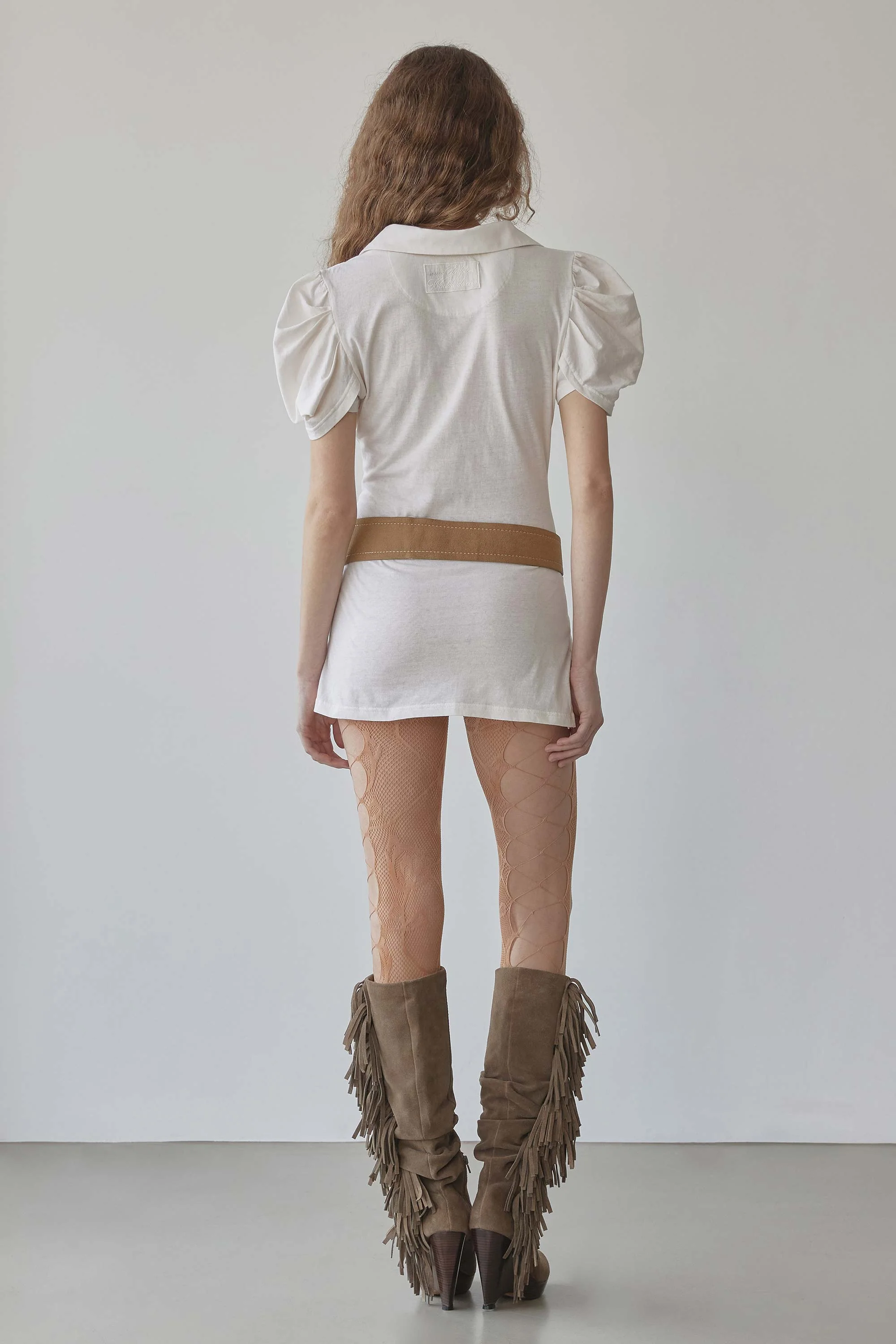 Shirring Tennis Dress Dirty White - Image 4