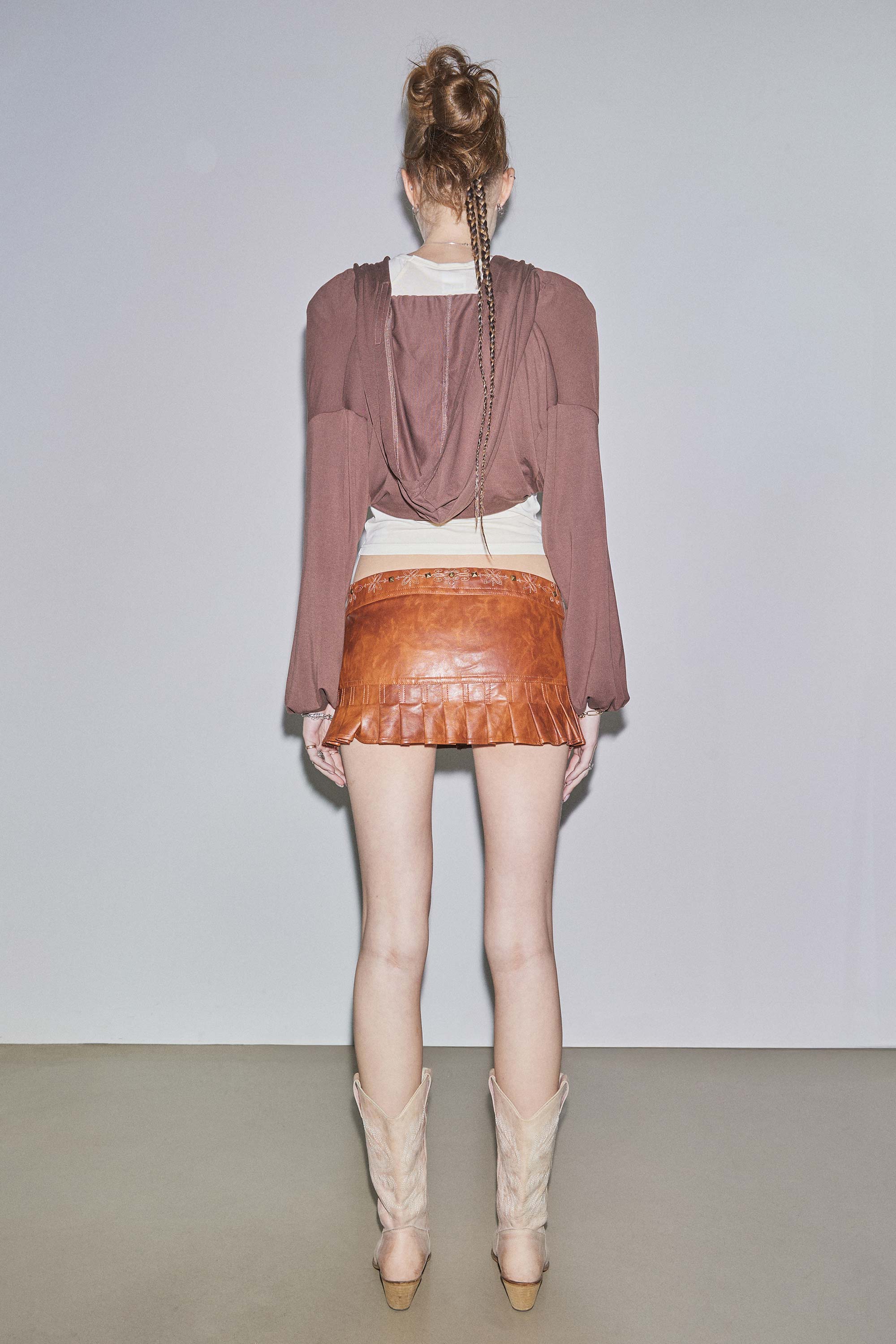 Jersey Priest Hoodie Bolero Brown - Image 4