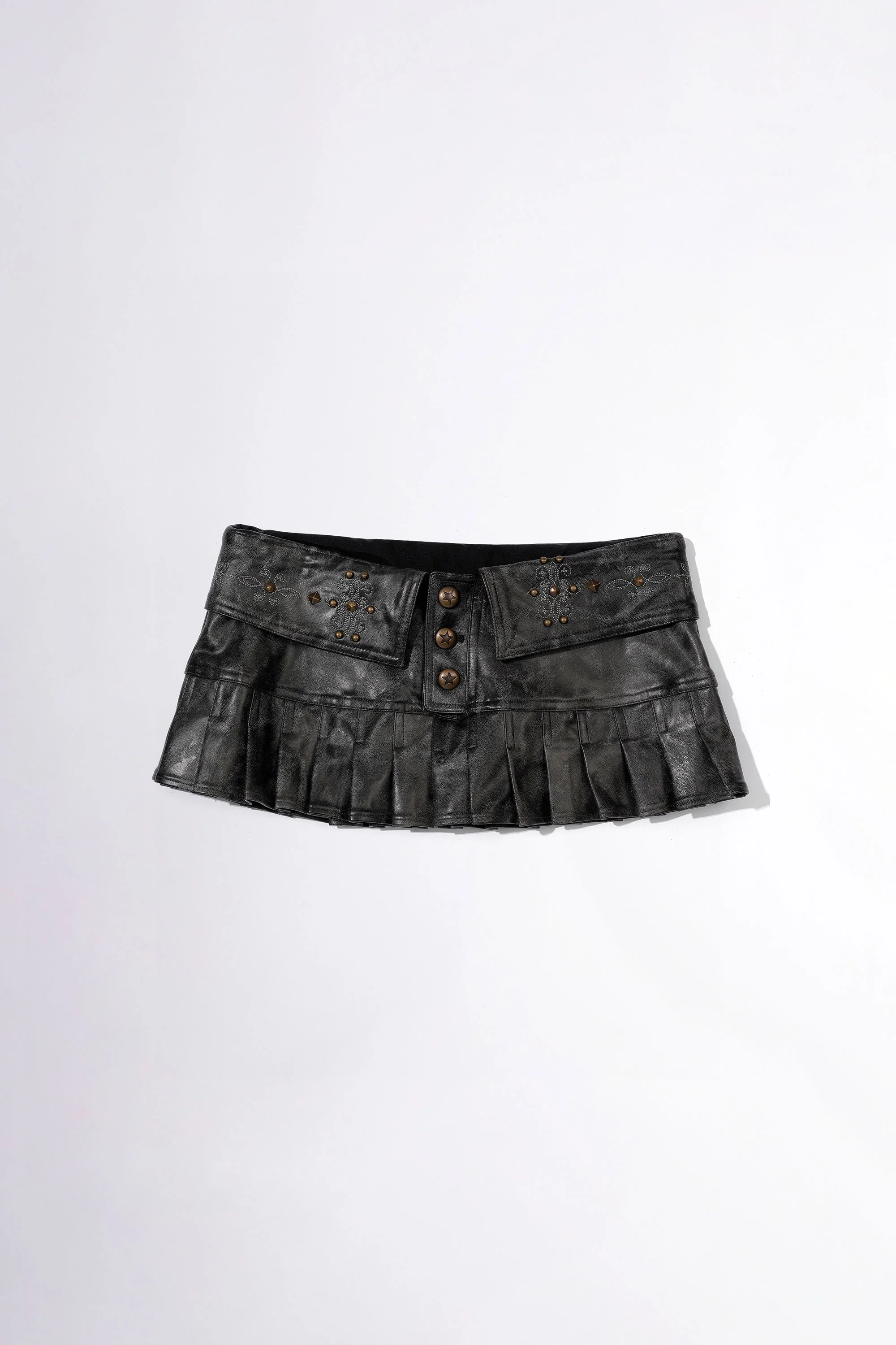 Western Faux Leather Micro Skirt Black - Image 4