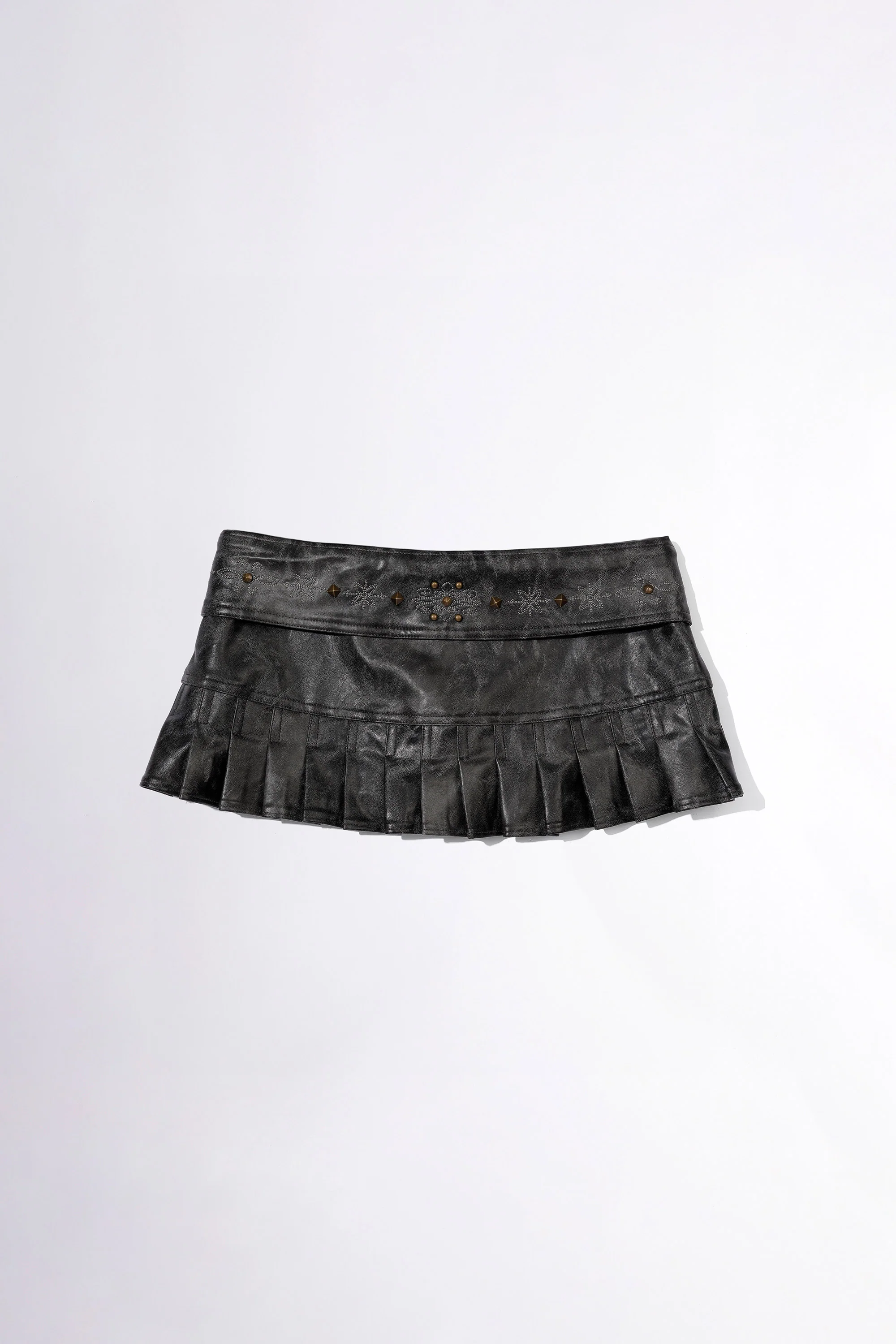 Western Faux Leather Micro Skirt Black - Image 5