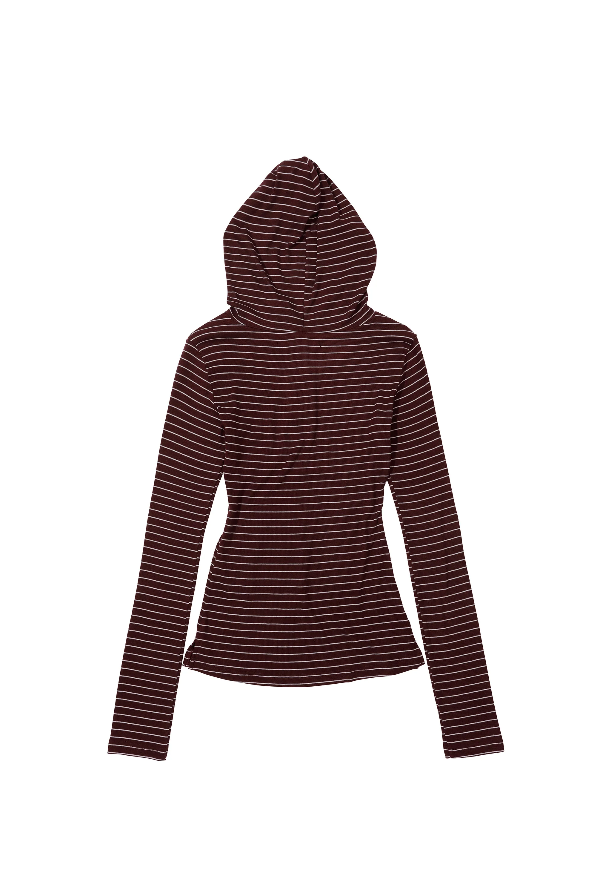 Stripe Hoodie Tee Burgundy - Image 5