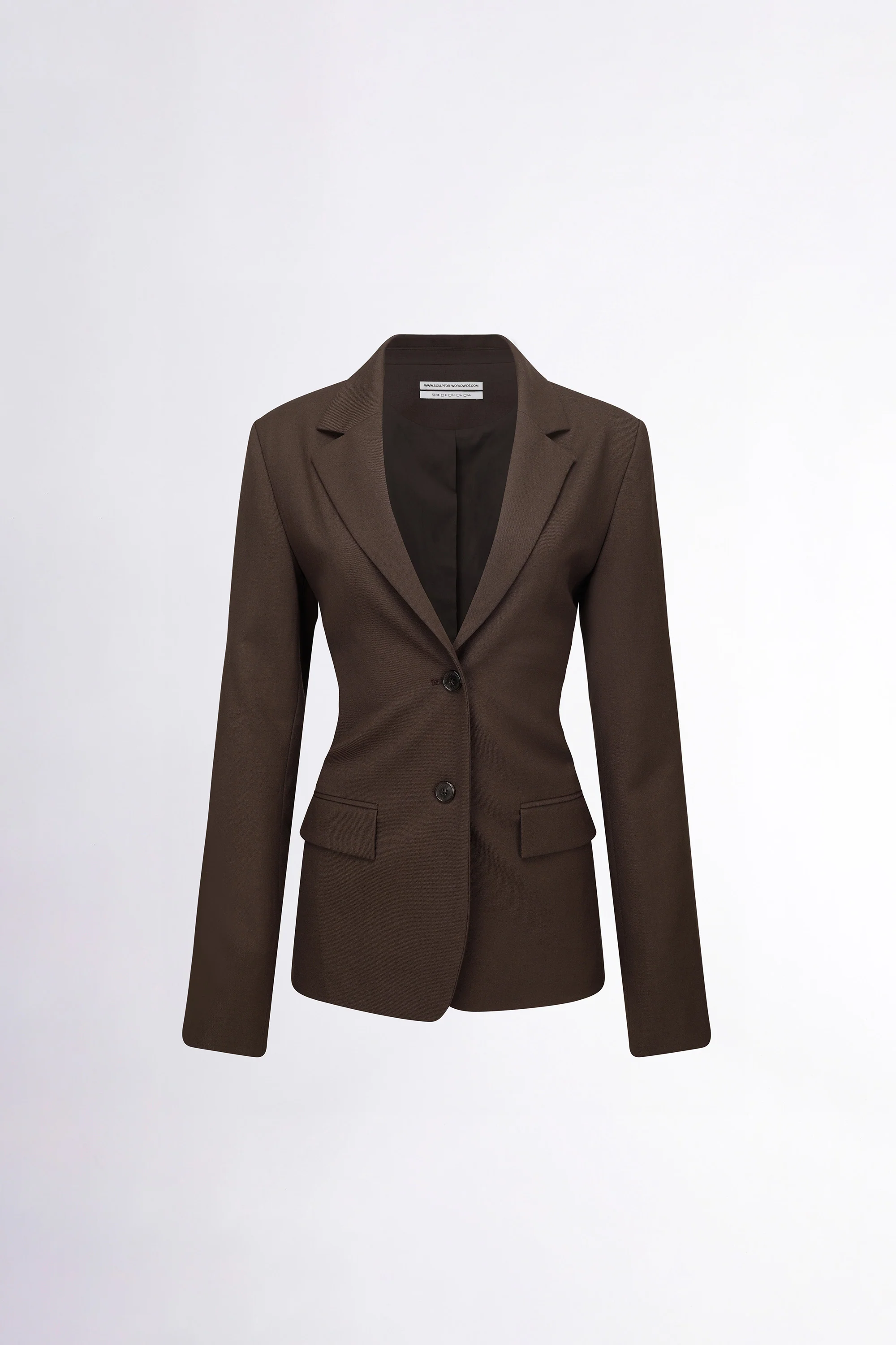 Tailored Belted Blazer Brown - Image 4