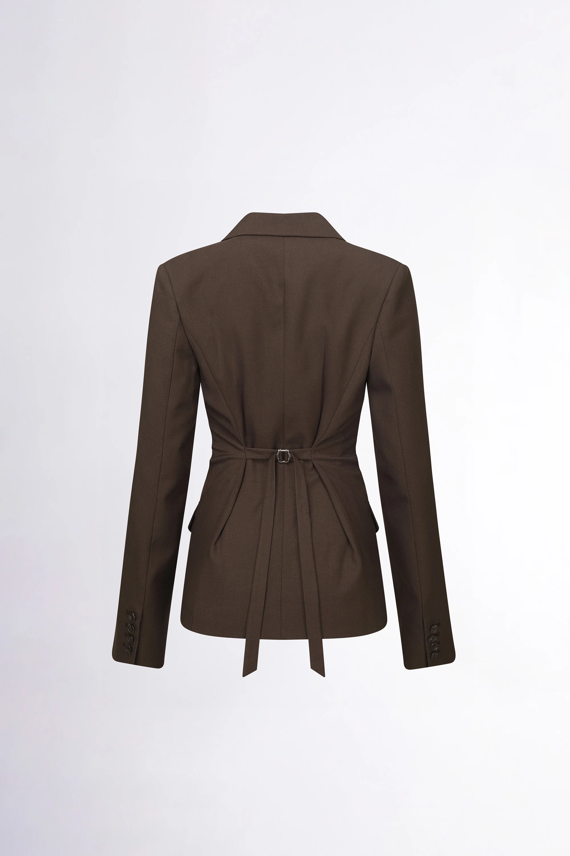 Tailored Belted Blazer Brown - Image 5