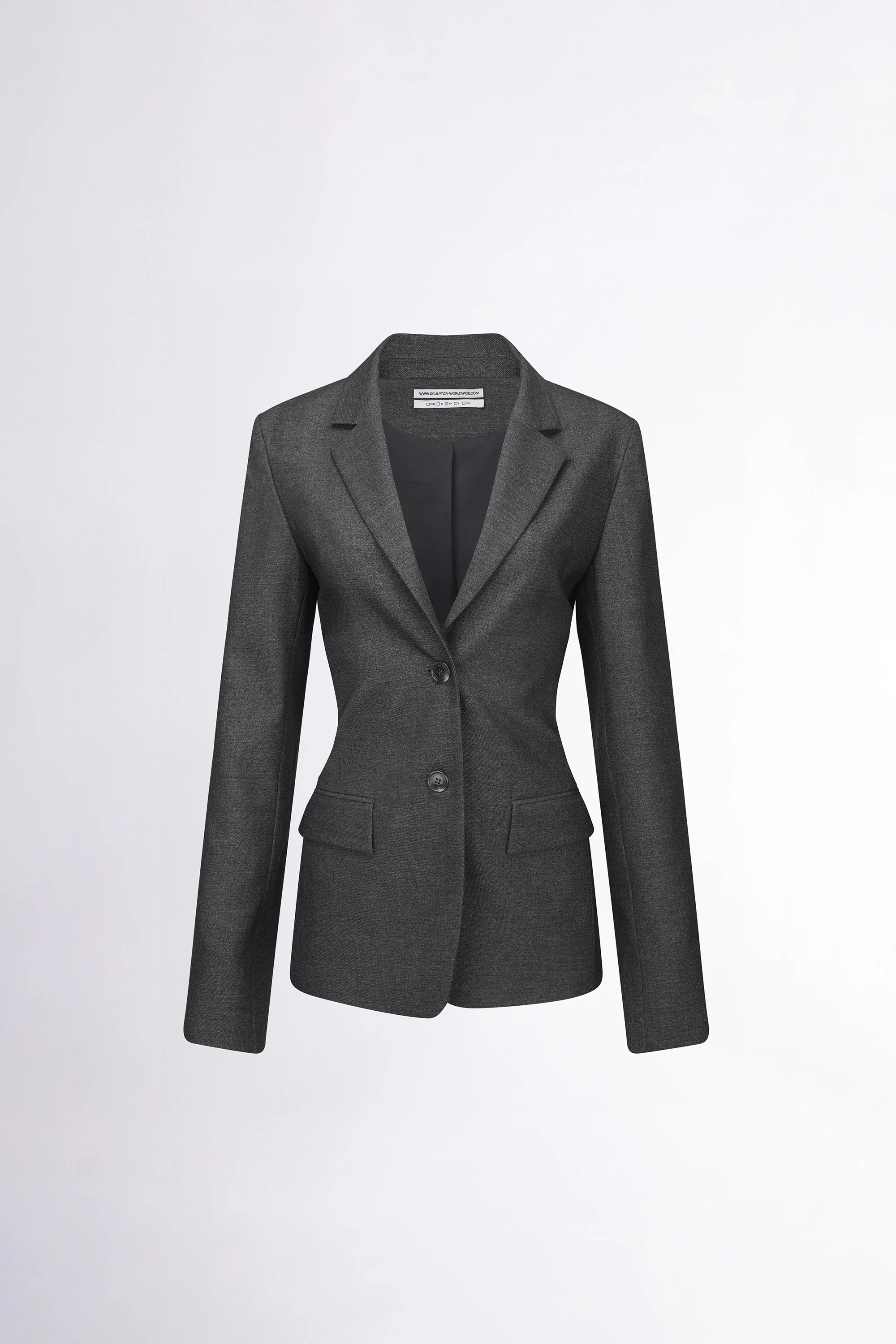 Tailored Belted Blazer Gray - Image 5