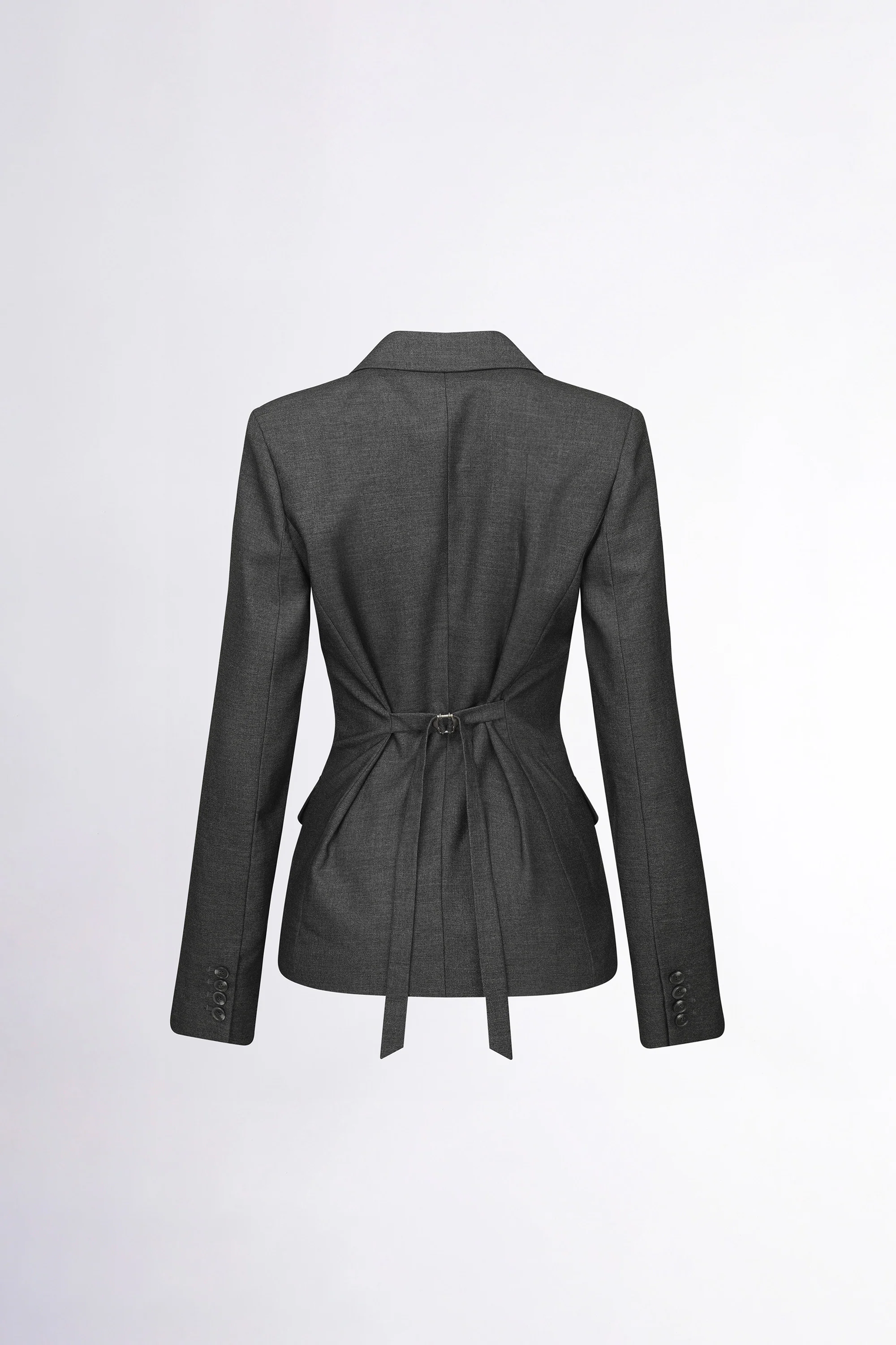Tailored Belted Blazer Gray - Image 6