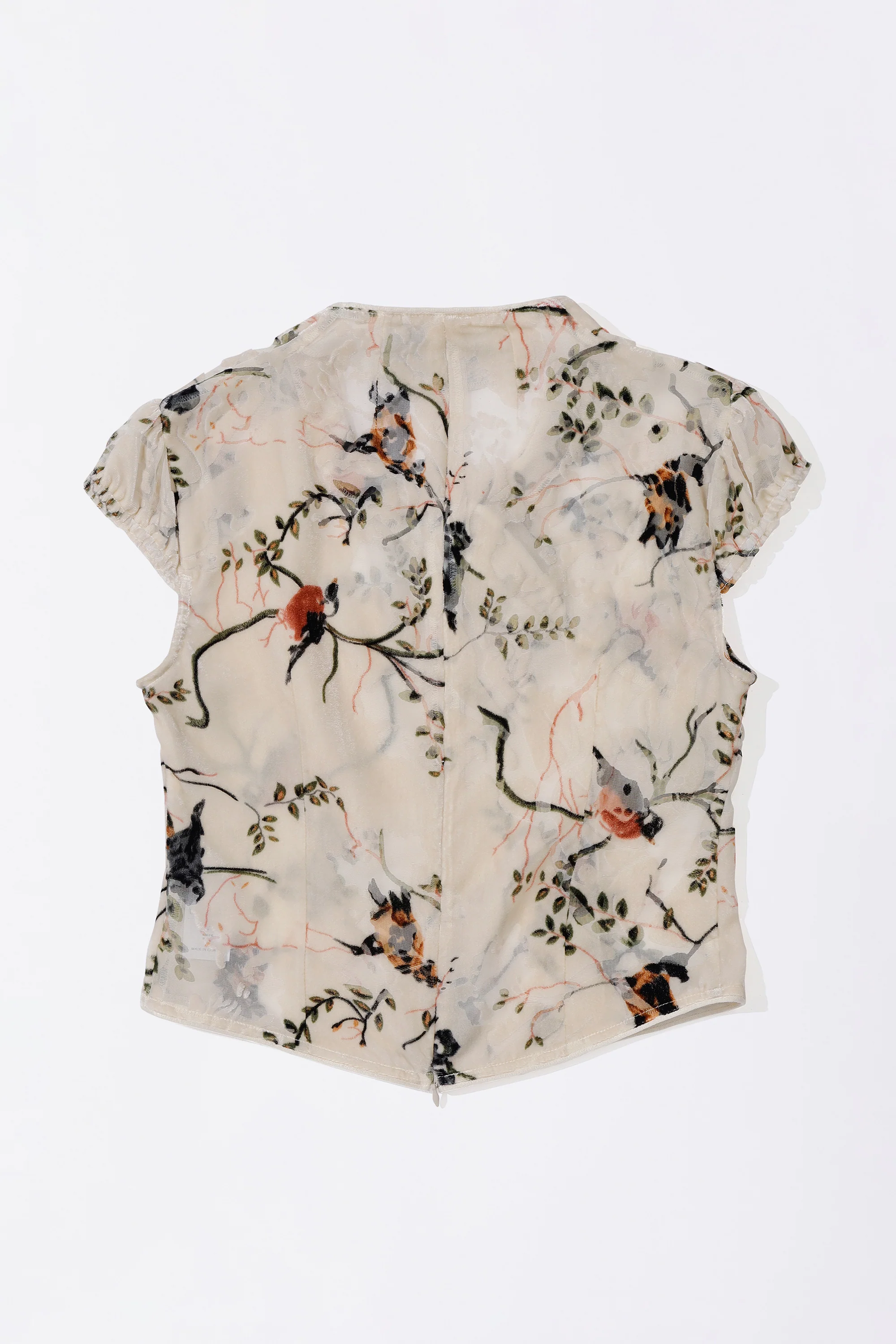 Velvet Qipao Blouse Beige - Image 7