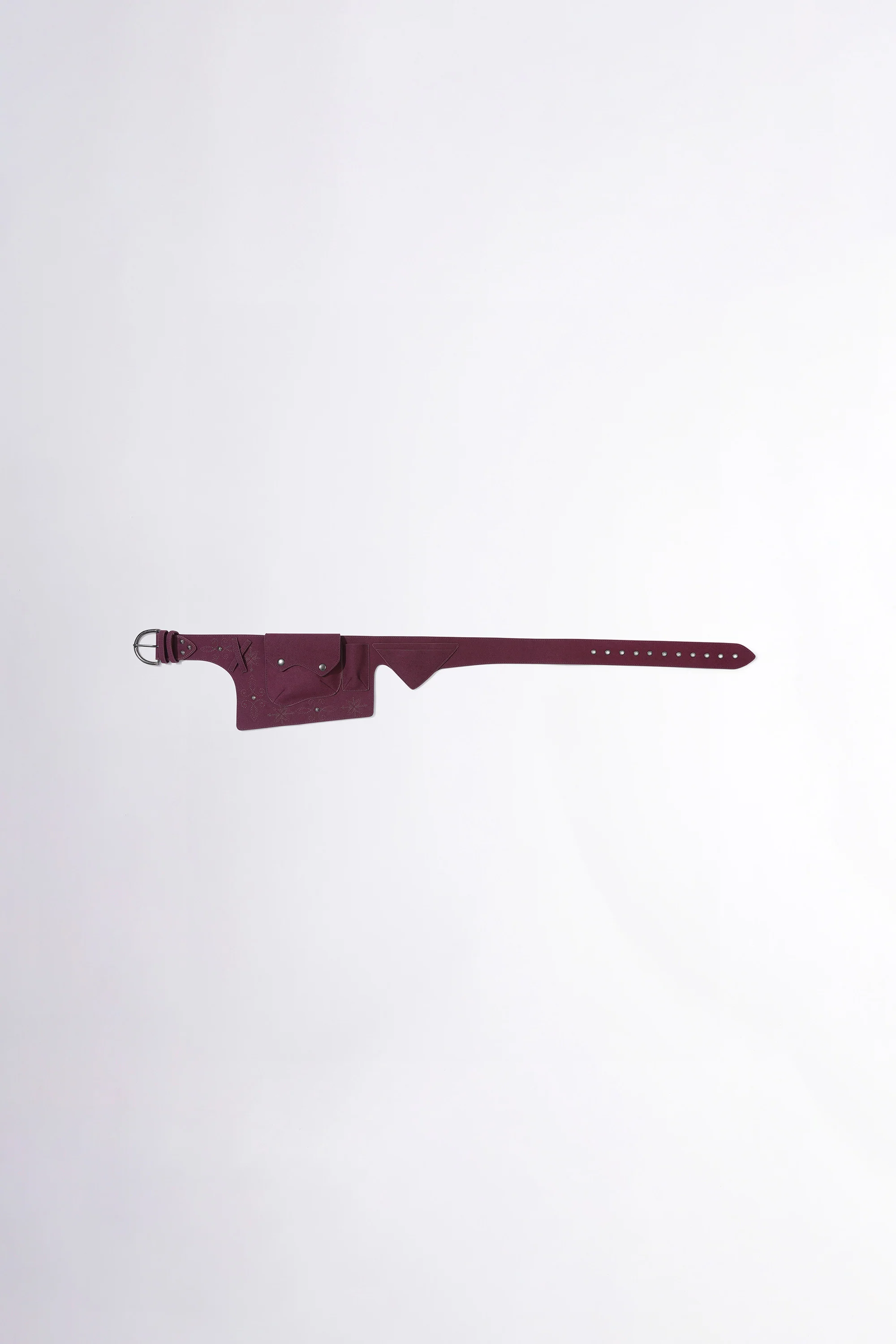 Western Faux Suede Belt Bag Deep Purple - Image 7